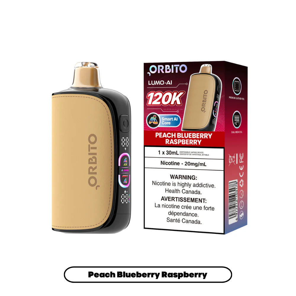 PEACH BLUEBERRY RASPBERRY - Orbito Lumo AI 120K - 20mg - 4pc/box - [ON]