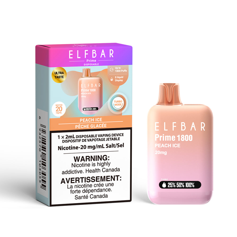 PEACH ICE - ELF Bar Prime 1800 Disposable Vape - 5ct [ON]