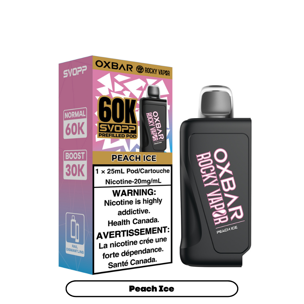 Peach Ice - SVOPP Rocky Vapor Oxbar 60K - 4/pk [ON]