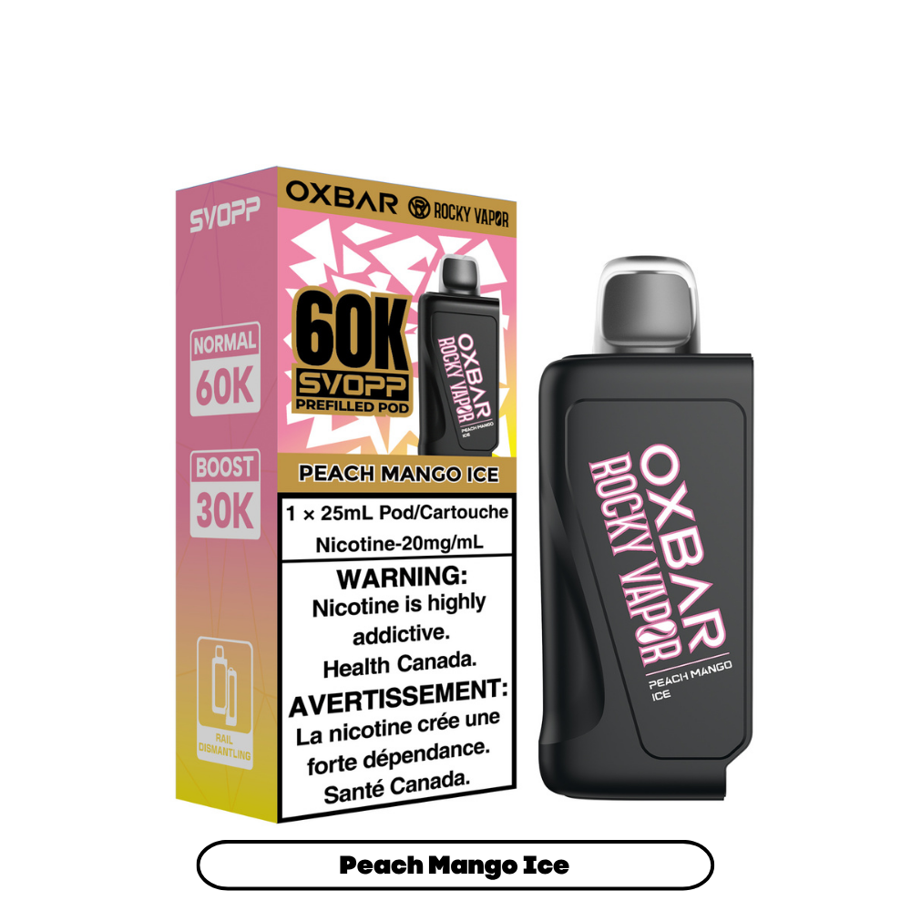 Peach Mango Ice - SVOPP Rocky Vapor Oxbar 60K - 4/pk [ON]