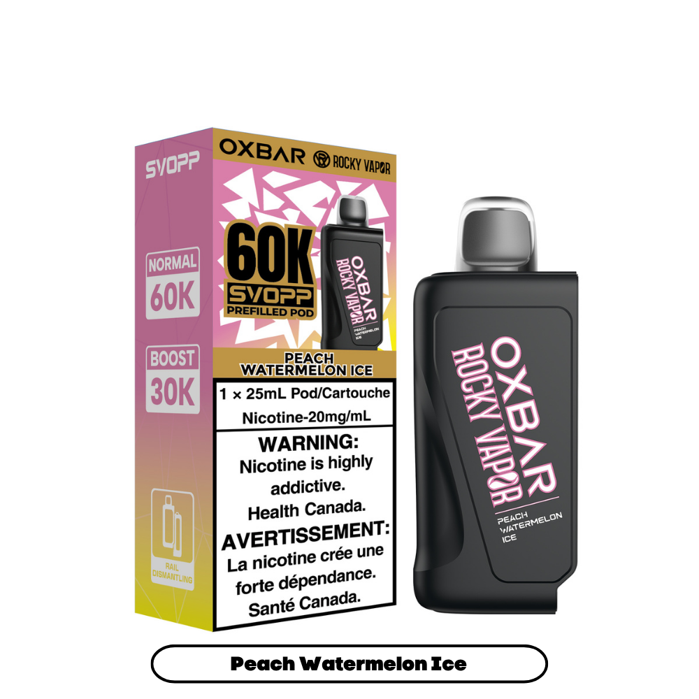 Peach Watermelon Ice - SVOPP Rocky Vapor Oxbar 60K - 4/pk [ON]