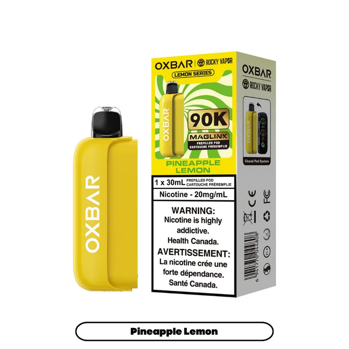 PINEAPPLE LEMON - MAGLINK Rocky Vapor Oxbar 90K - PODS - 4/pk [ON]