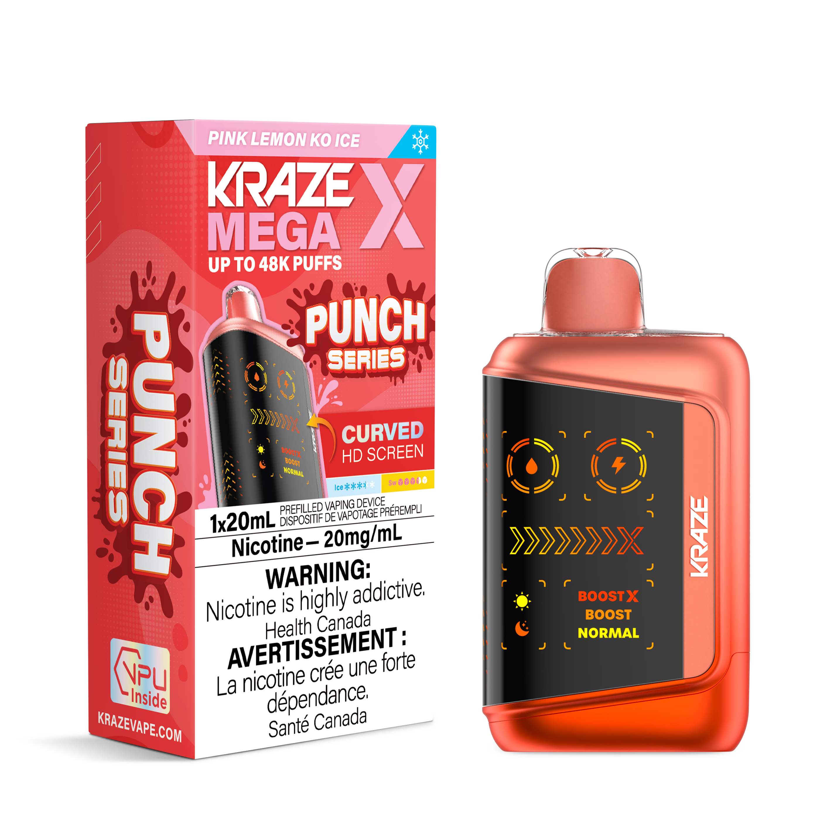 PINK LEMON KO ICE - Kraze Mega X 48k - 4pc/Carton [ON]