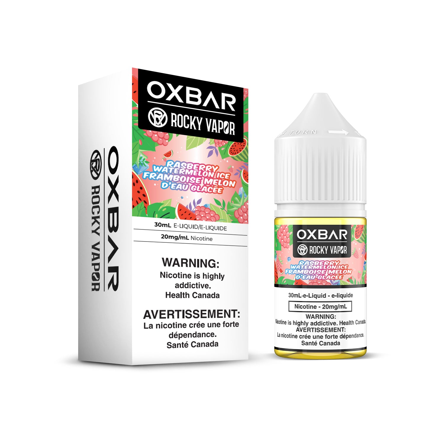 RASPBERRY WATERMELON ICE - Rocky Vapor Oxbar E-Liquids - 30ml