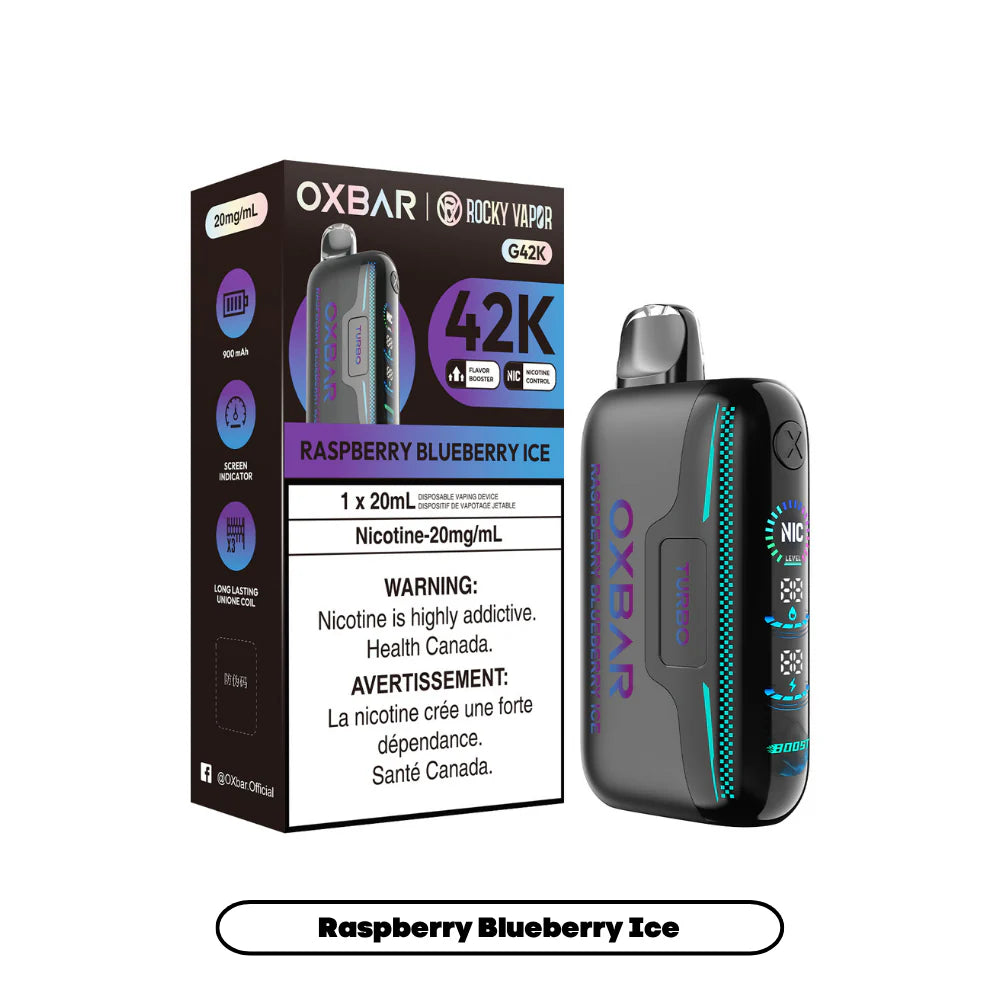 Raspberry Blueberry Ice - Rocky Vapor OXBAR G42K - 20mg - 4pc/box - [ON]
