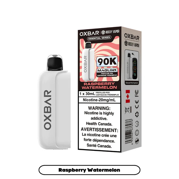 RASPBERRY WATERMELON - MAGLINK Rocky Vapor Oxbar 90K - PODS - 4/pk [ON]