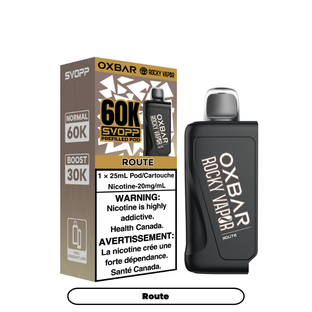 Route - SVOPP Rocky Vapor Oxbar 60K - 4/pk [ON]