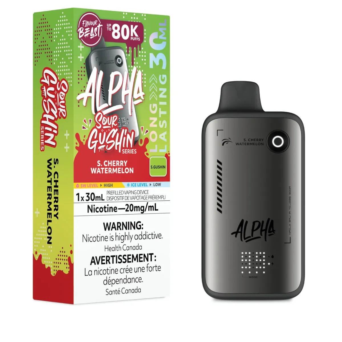 S. CHERRY WATERMELON - Flavour Beast Alpha 80K - 20MG - 4pc/Carton [ON]