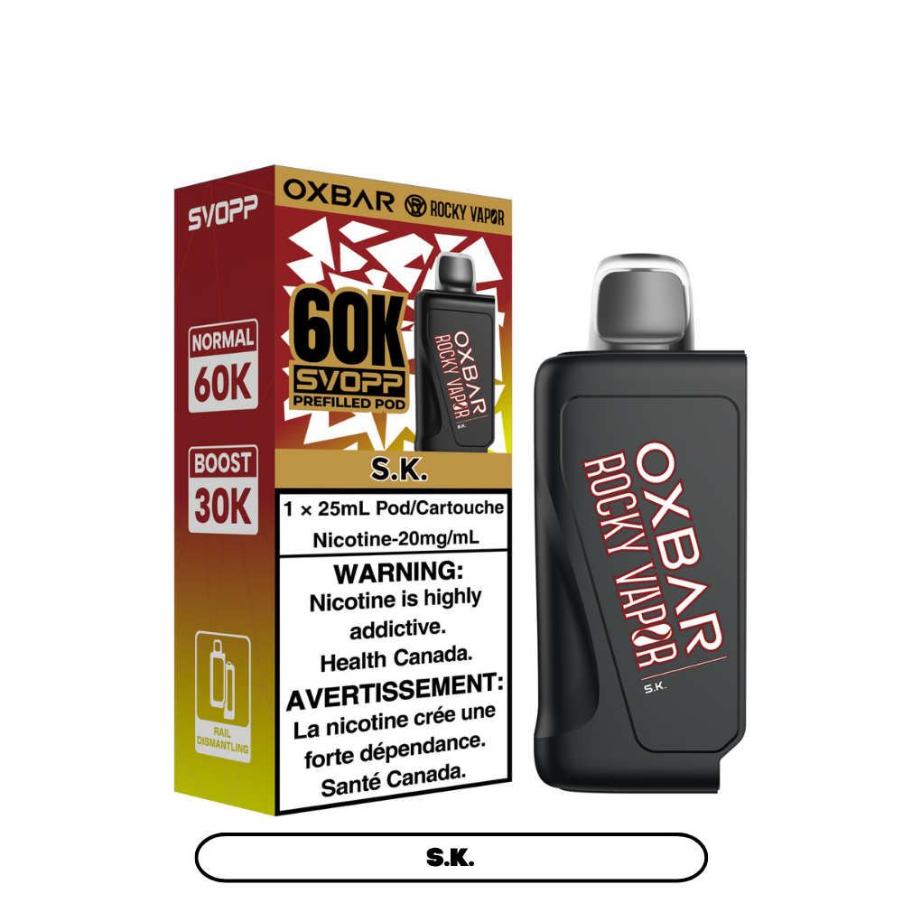S.K - SVOPP Rocky Vapor Oxbar 60K - 4/pk [ON]