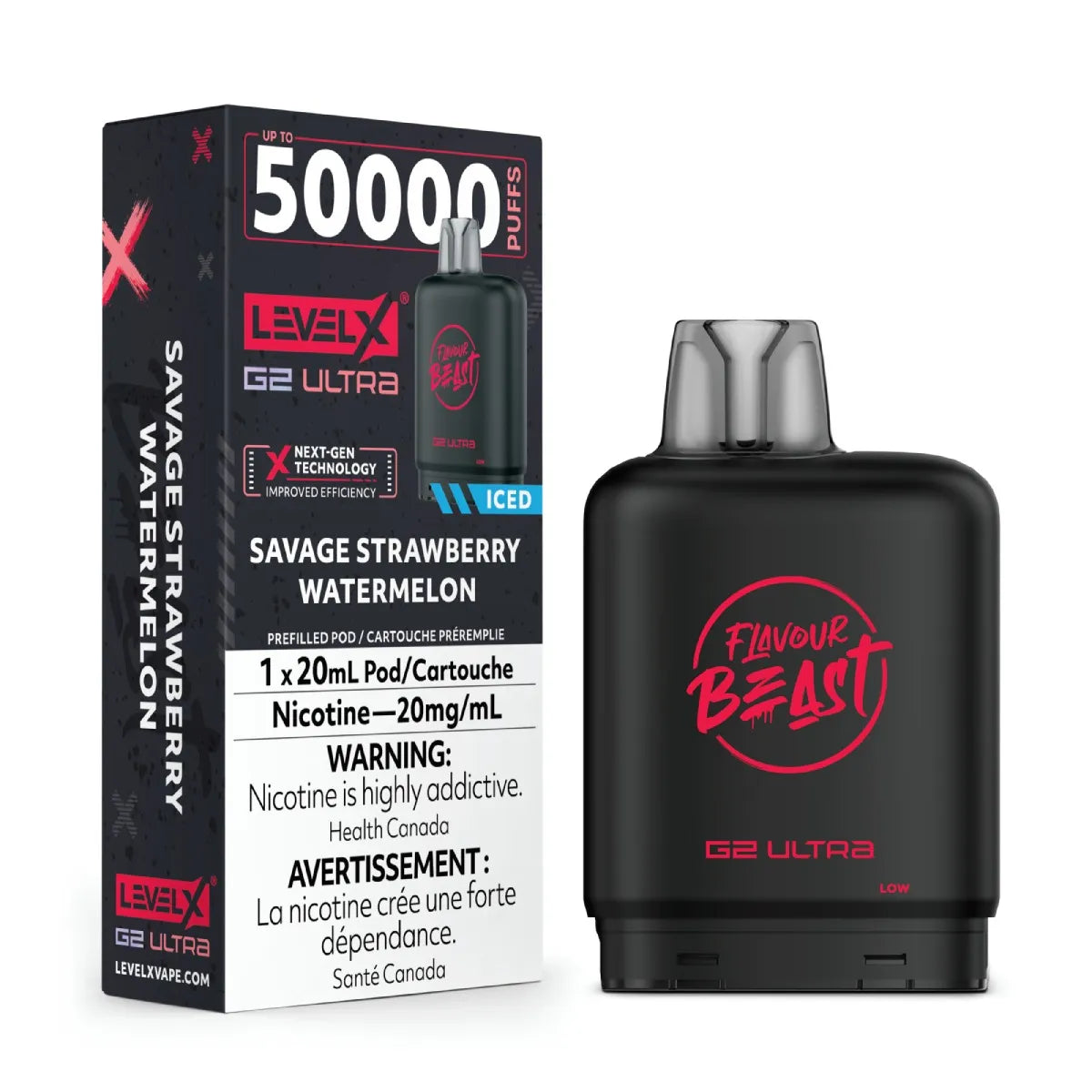 SAVAGE STRAWBERRY WATERMELON - Level X Flavour Beast G2 Ultra - [ON]