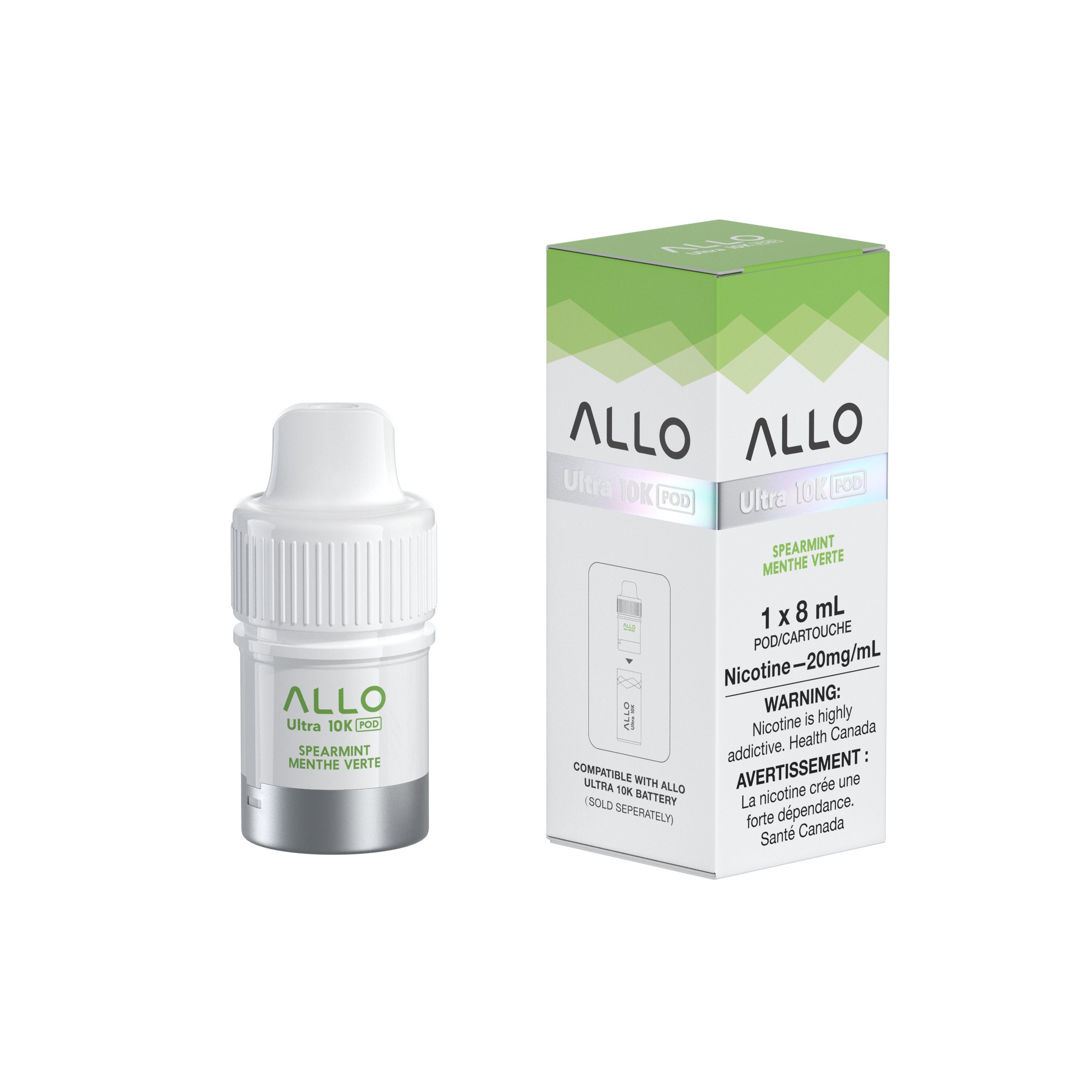 SPEARMINT - Allo Ultra 10K Puffs Pre-Filled Pods - 6ct - [ON]