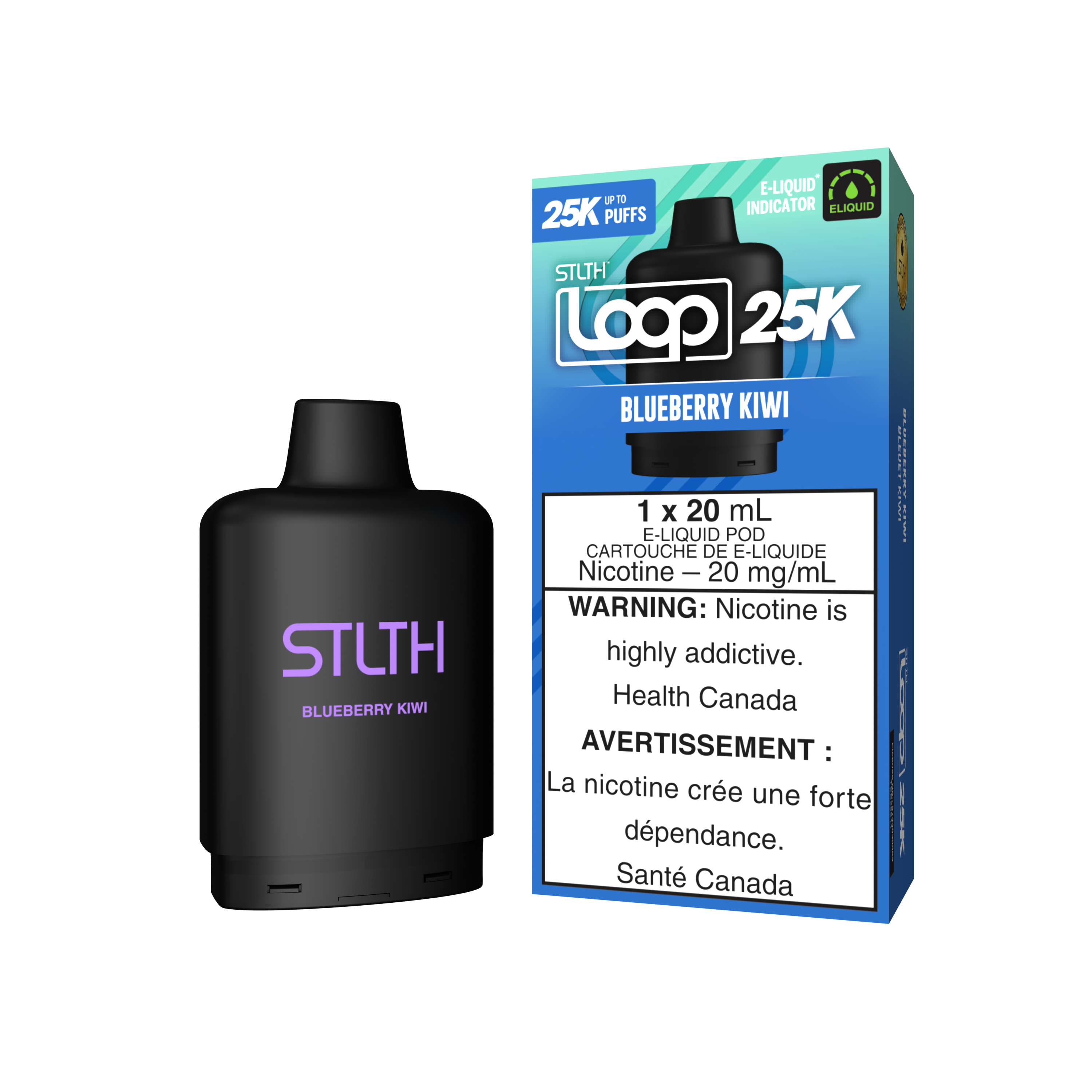 BLUEBERRY KIWI - STLTH LOOP 25K POD PACK - 5PK [ON]