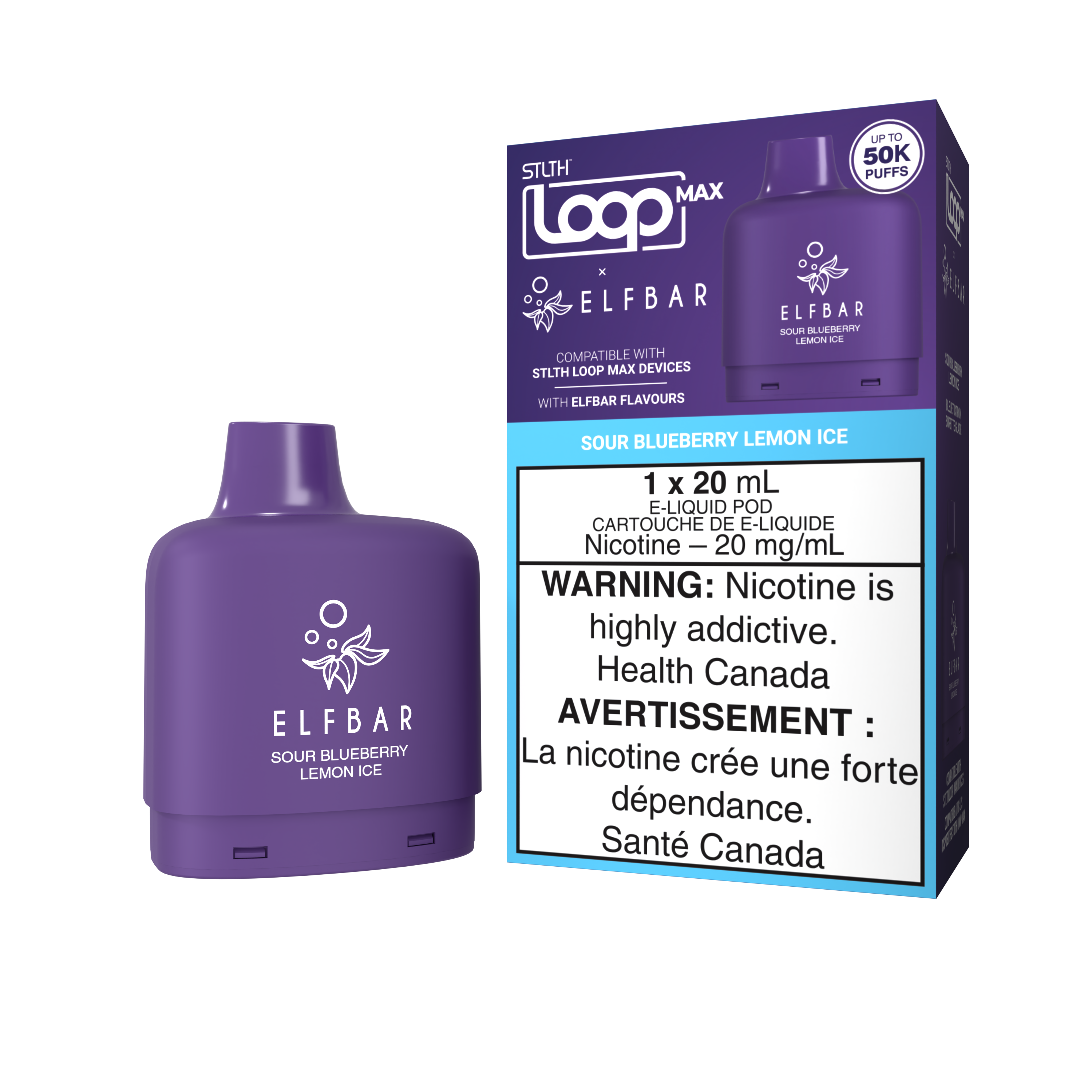 SOUR BLUEBERRY LEMON ICE - STLTH LOOP MAX x ELFBAR - POD PACK (4PCS/CTN) [ON]