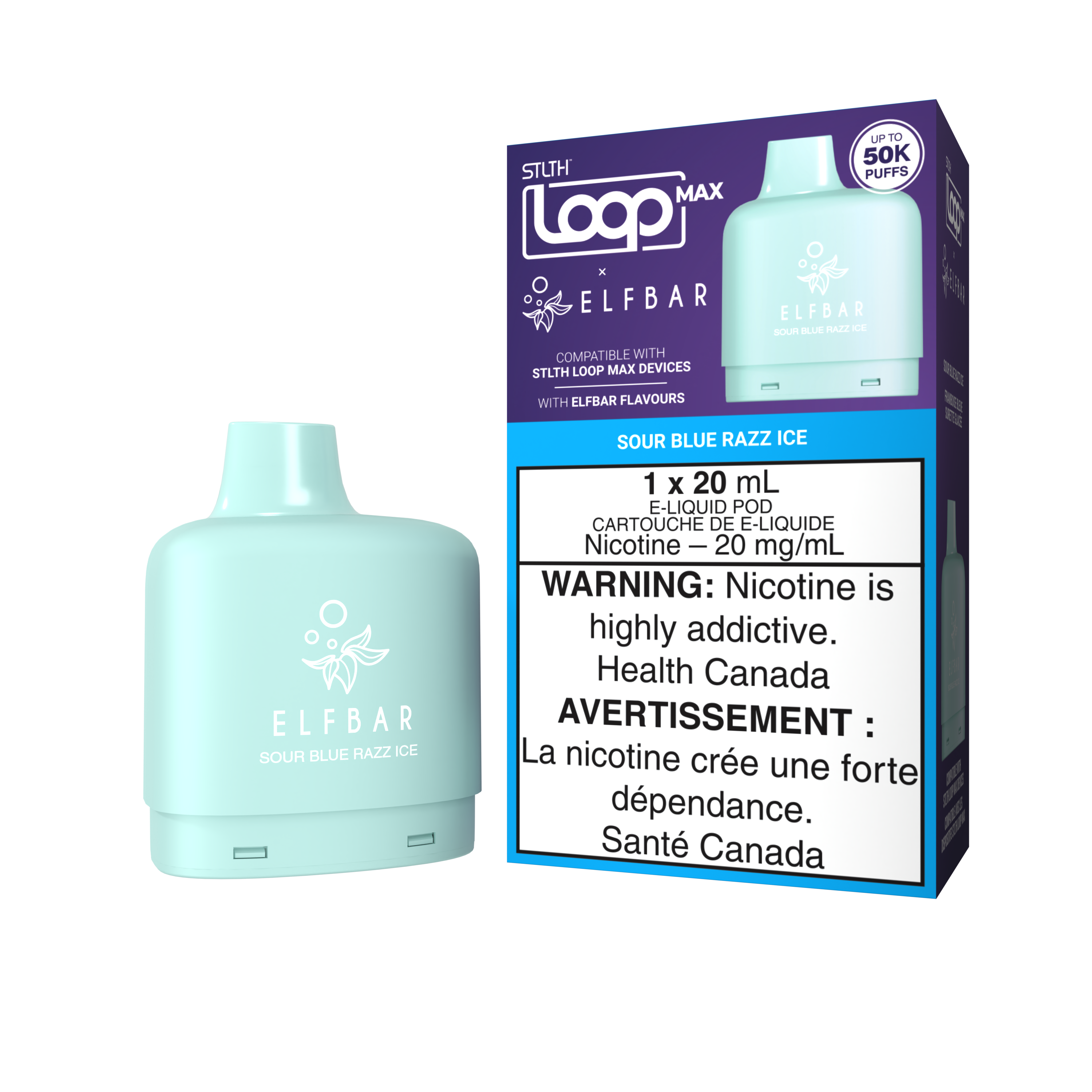 SOUR BLUE RAZZ ICE - STLTH LOOP MAX x ELFBAR - POD PACK (4PCS/CTN) [ON]