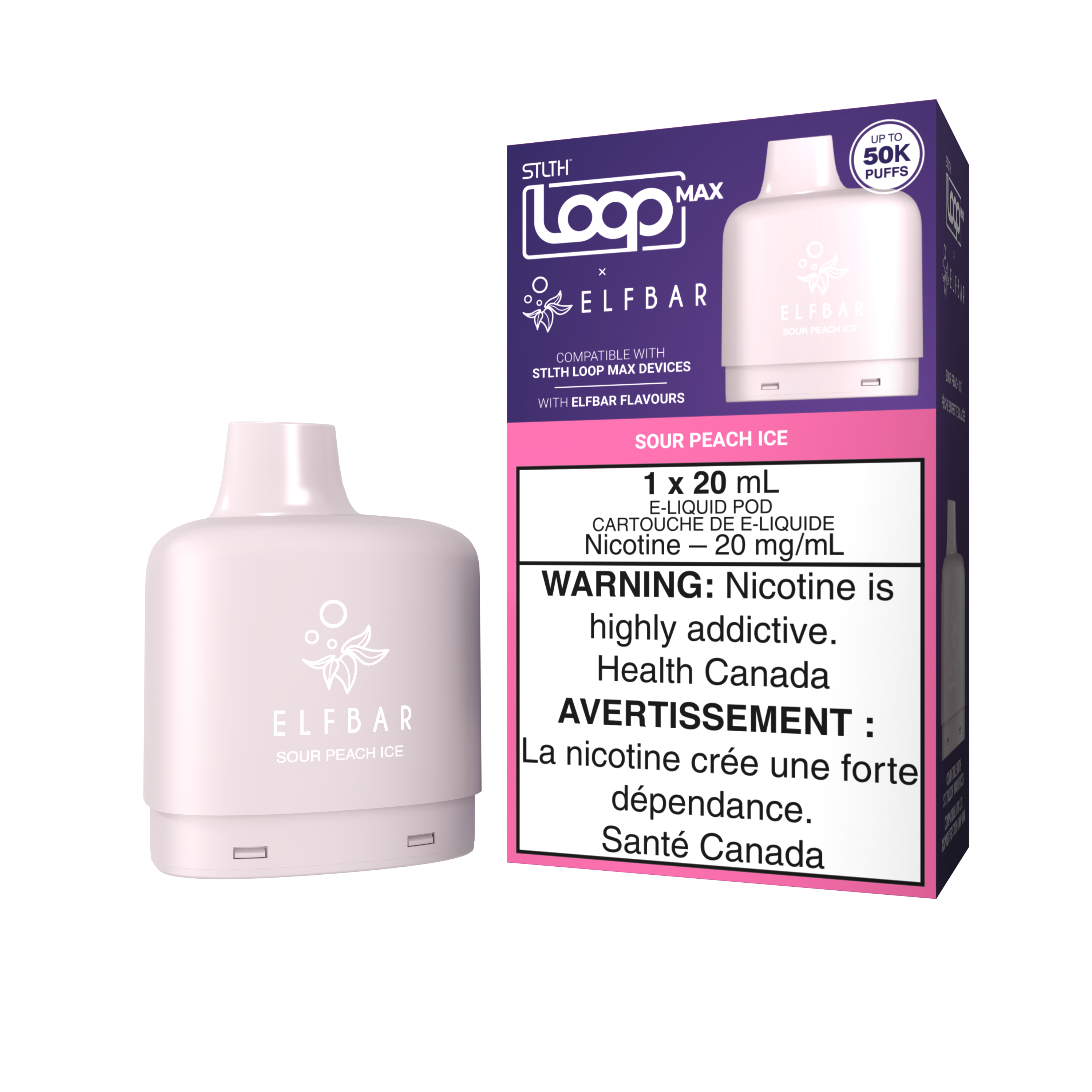 SOUR PEACH ICE - STLTH LOOP MAX x ELFBAR - POD PACK (4PCS/CTN) [ON]