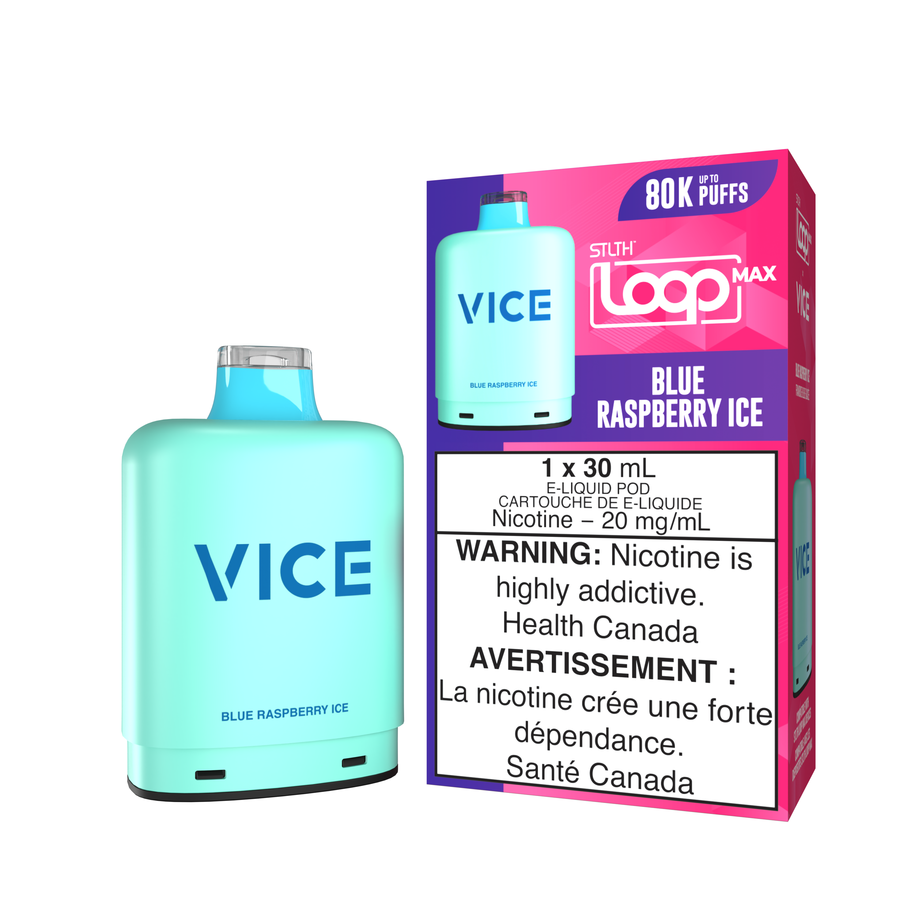 BLUE RASPBERRY ICE - STLTH LOOP MAX x VICE - 80K POD PACK (4PCS/CTN) [ON]