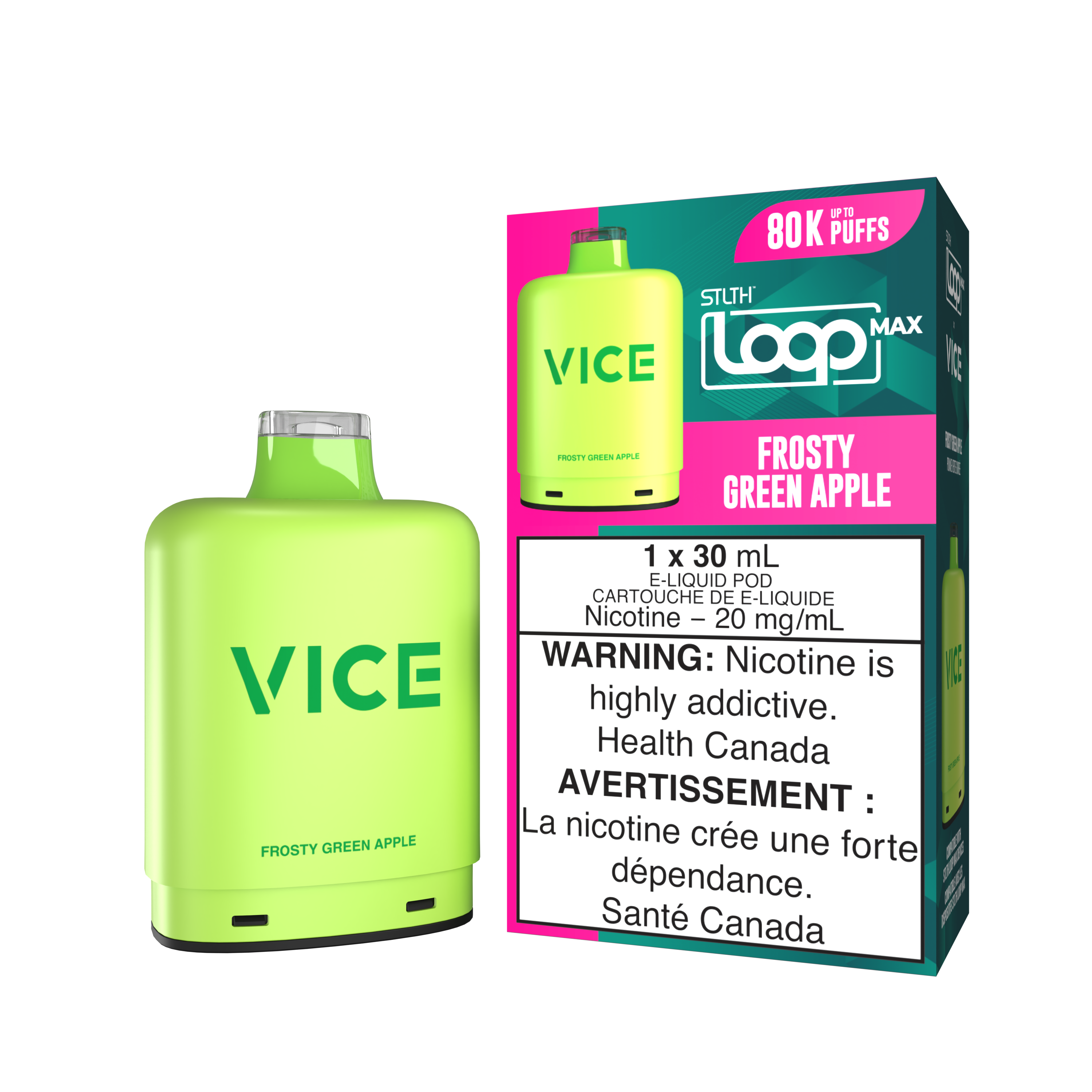FROSTY GREEN APPLE - STLTH LOOP MAX x VICE - 80K POD PACK (4PCS/CTN) [ON]