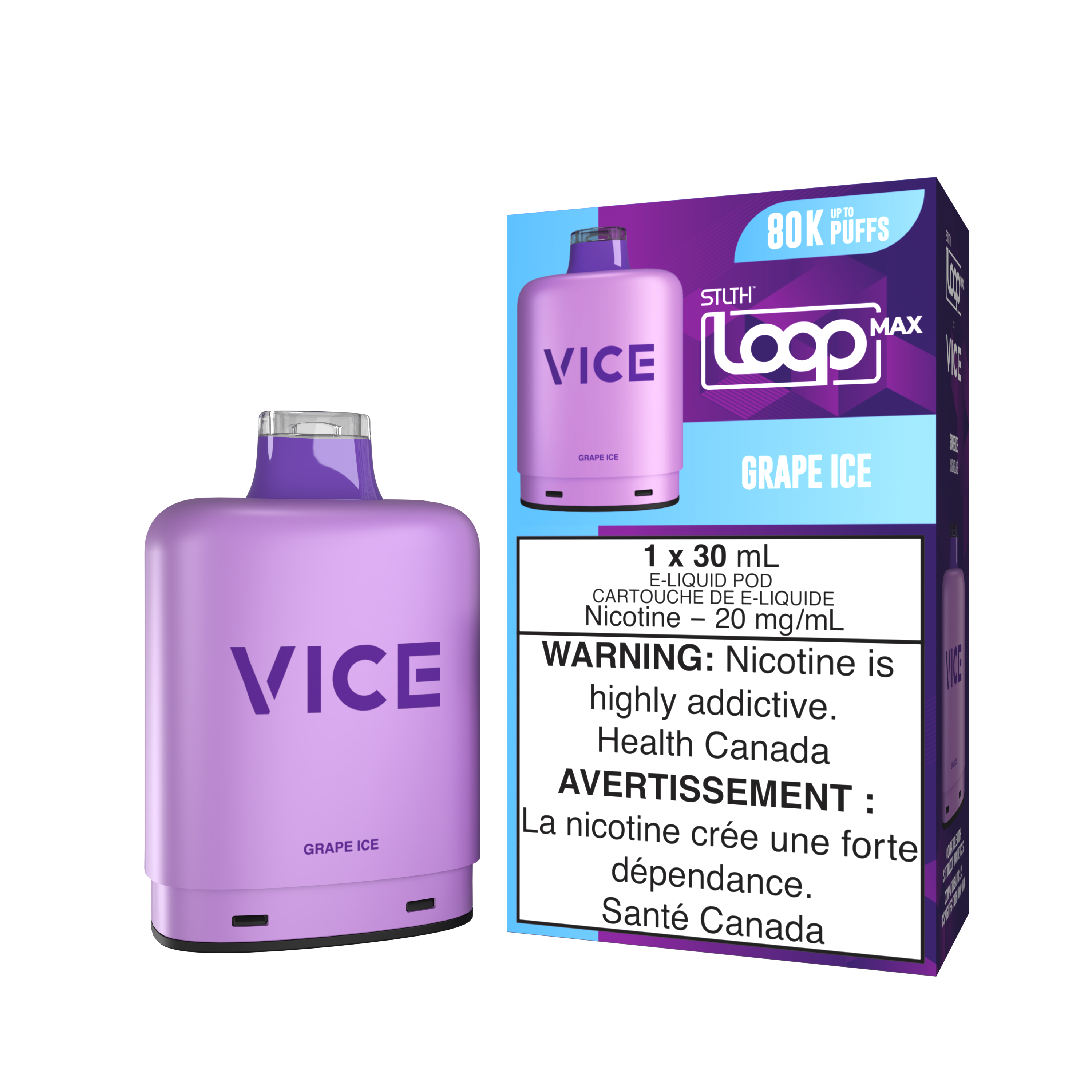 GRAPE ICE - STLTH LOOP MAX x VICE - 80K POD PACK (4PCS/CTN) [ON]