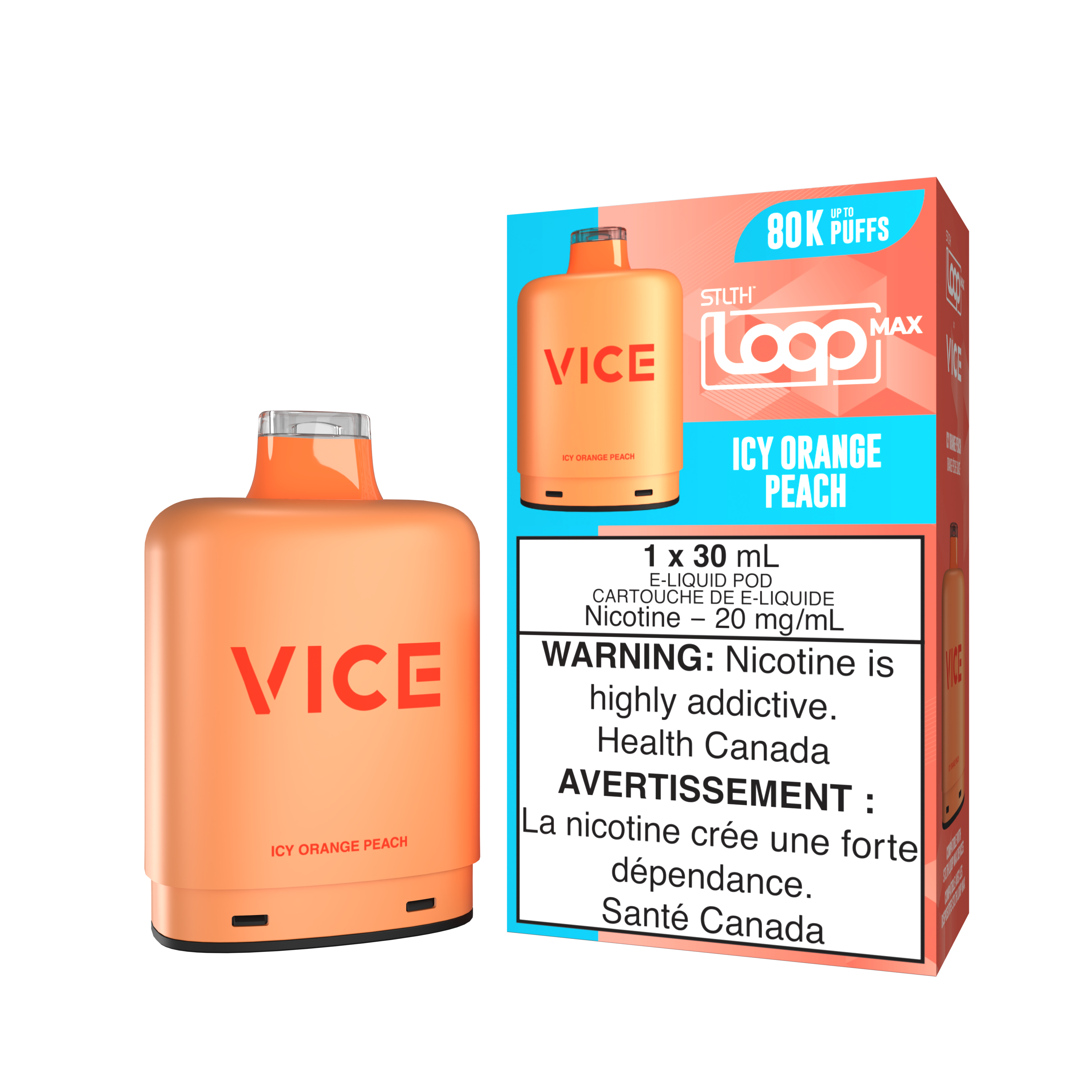 ICY ORANGE PEACH - STLTH LOOP MAX x VICE - 80K POD PACK (4PCS/CTN) [ON]