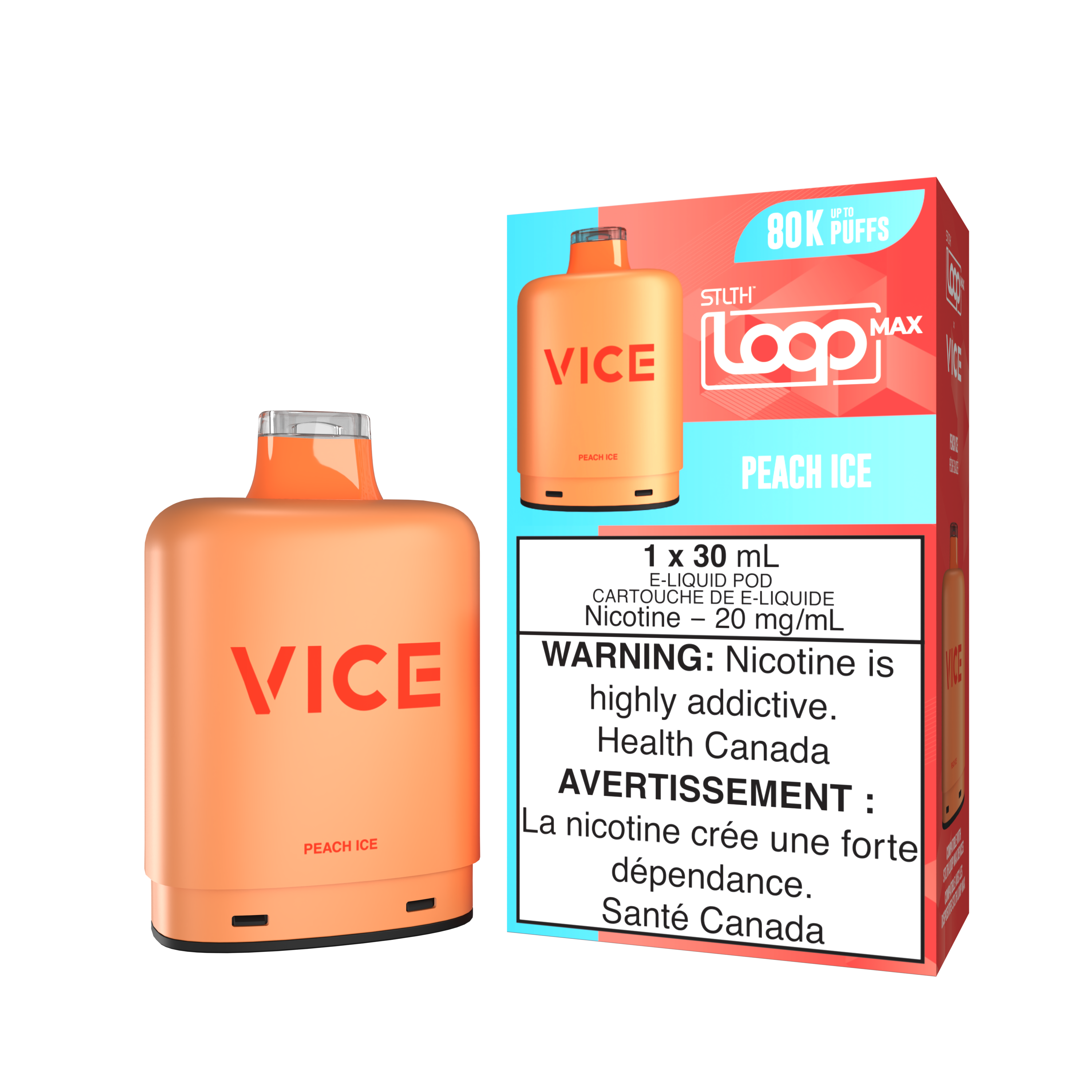 PEACH ICE - STLTH LOOP MAX x VICE - 80K POD PACK (4PCS/CTN) [ON]