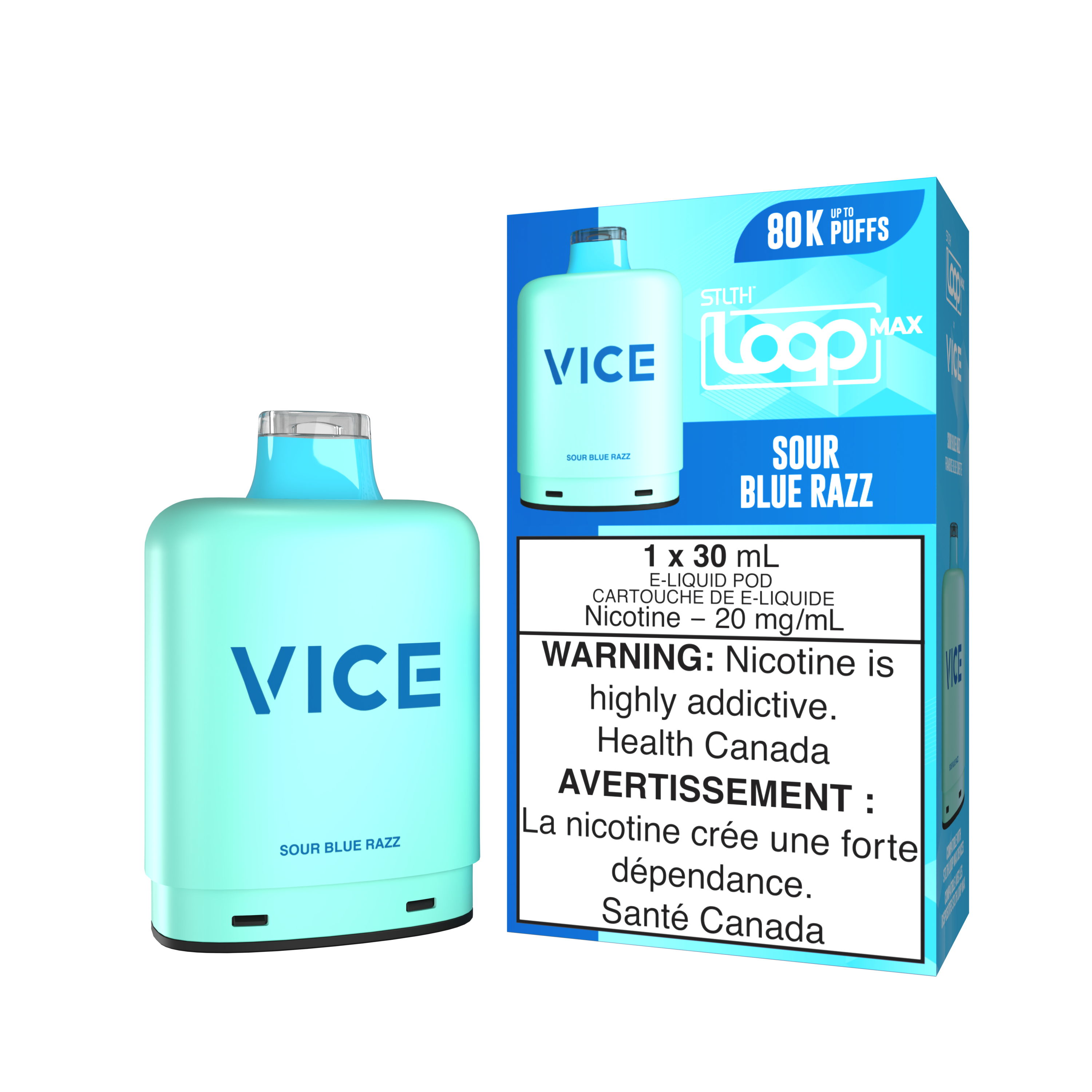 SOUR BLUE RAZZ - STLTH LOOP MAX x VICE - 80K POD PACK (4PCS/CTN) [ON]