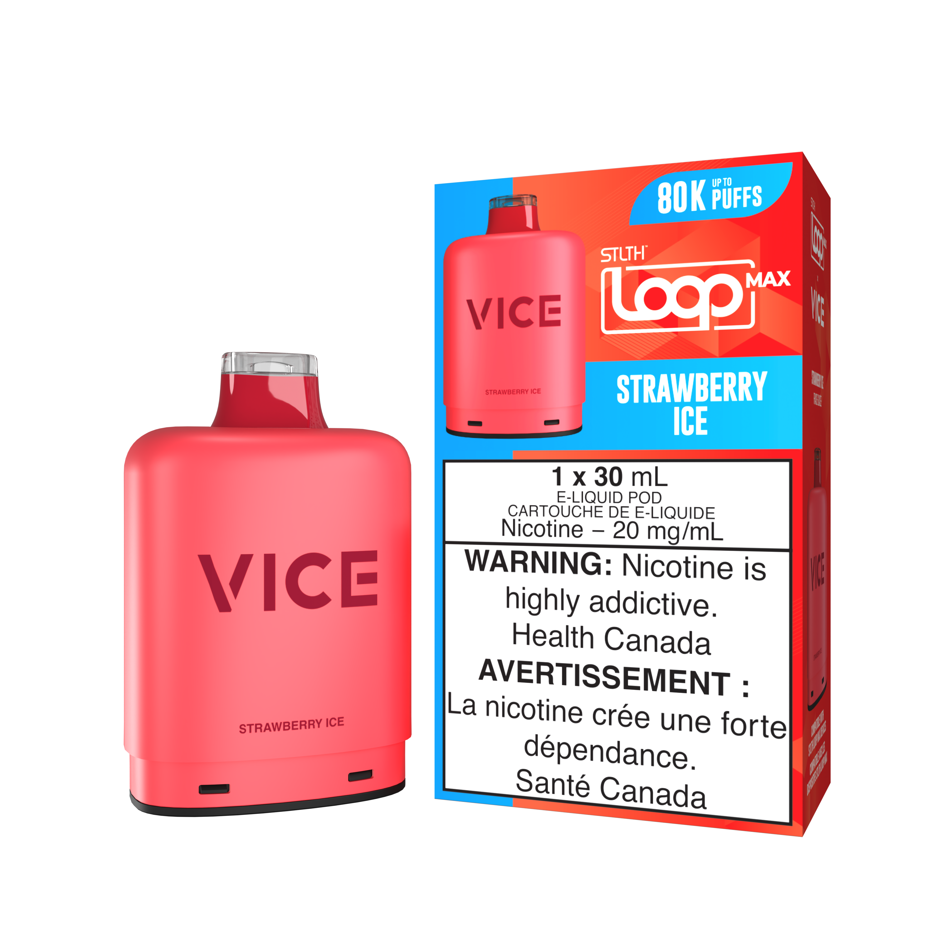 STRAWBERRY ICE - STLTH LOOP MAX x VICE - 80K POD PACK (4PCS/CTN) [ON]
