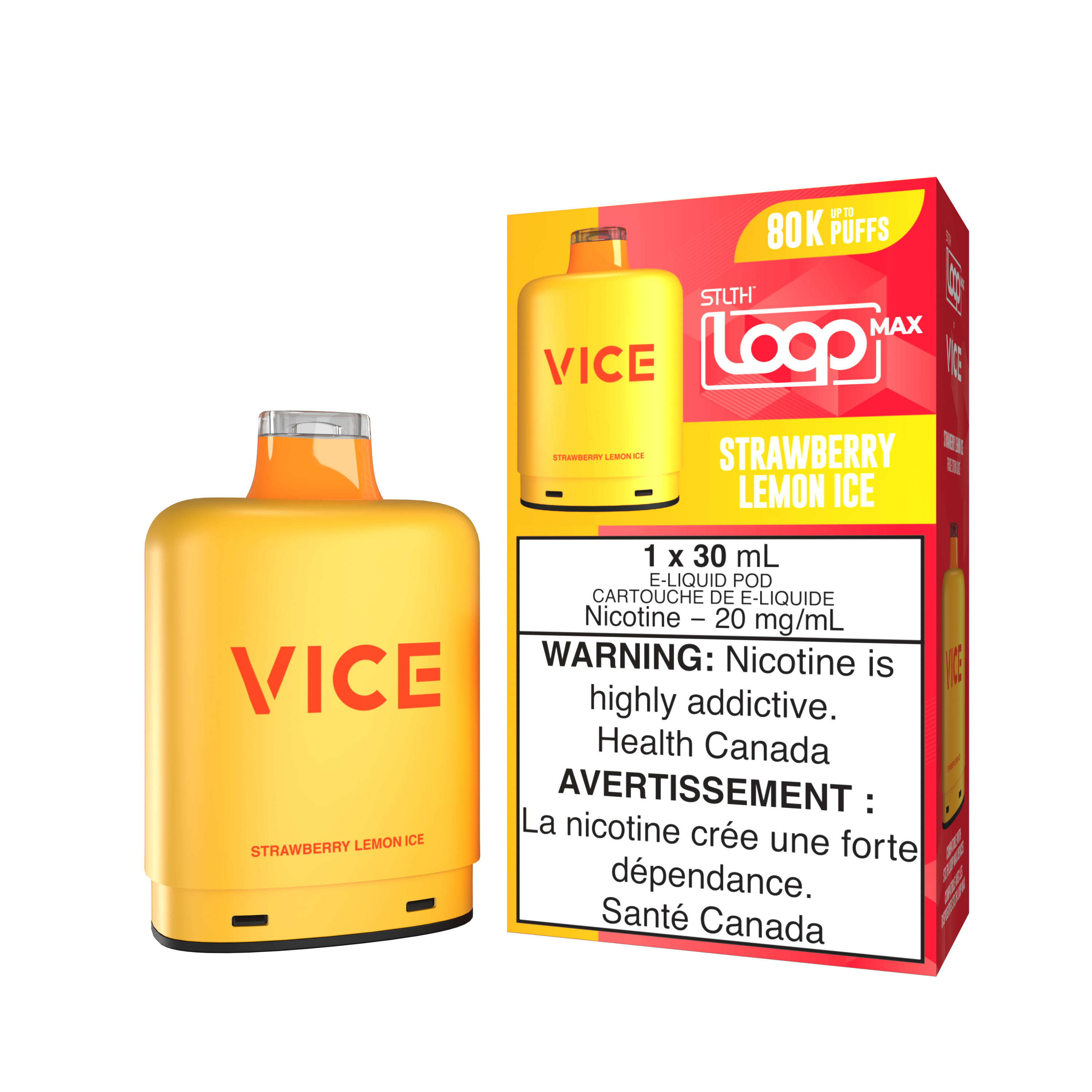 STRAWBERRY LEMON ICE - STLTH LOOP MAX x VICE - 80K POD PACK (4PCS/CTN) [ON]