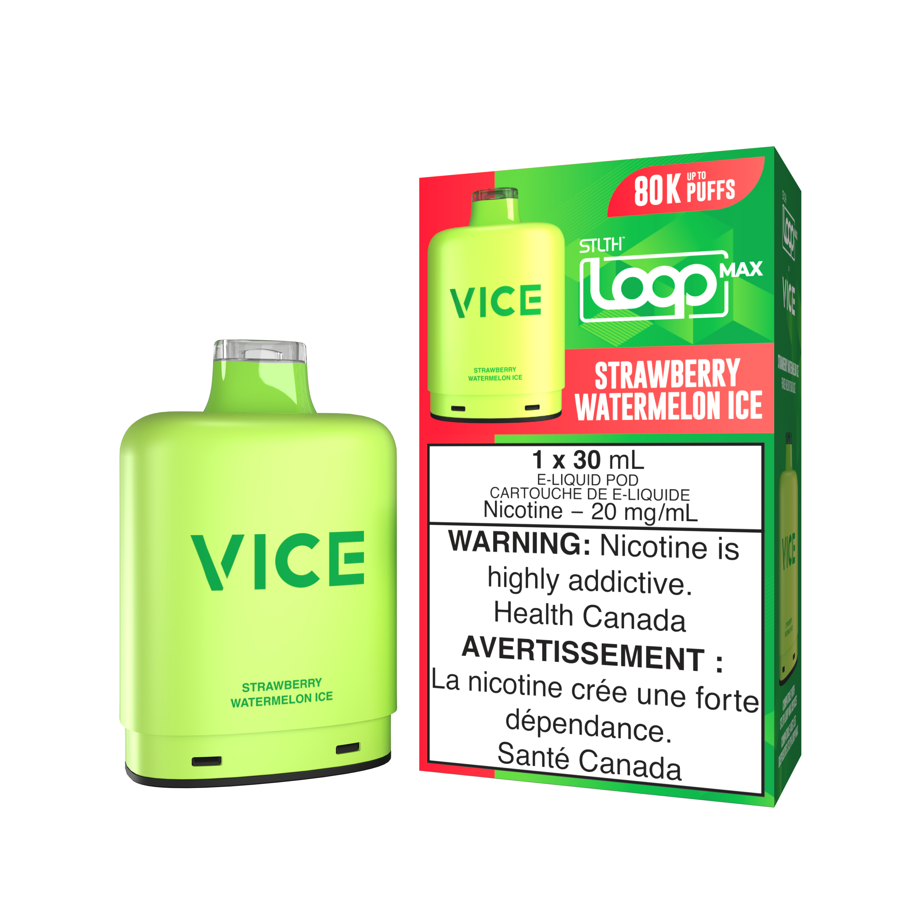 STRAWBERRY WATERMELON ICE - STLTH LOOP MAX x VICE - 80K POD PACK (4PCS/CTN) [ON]