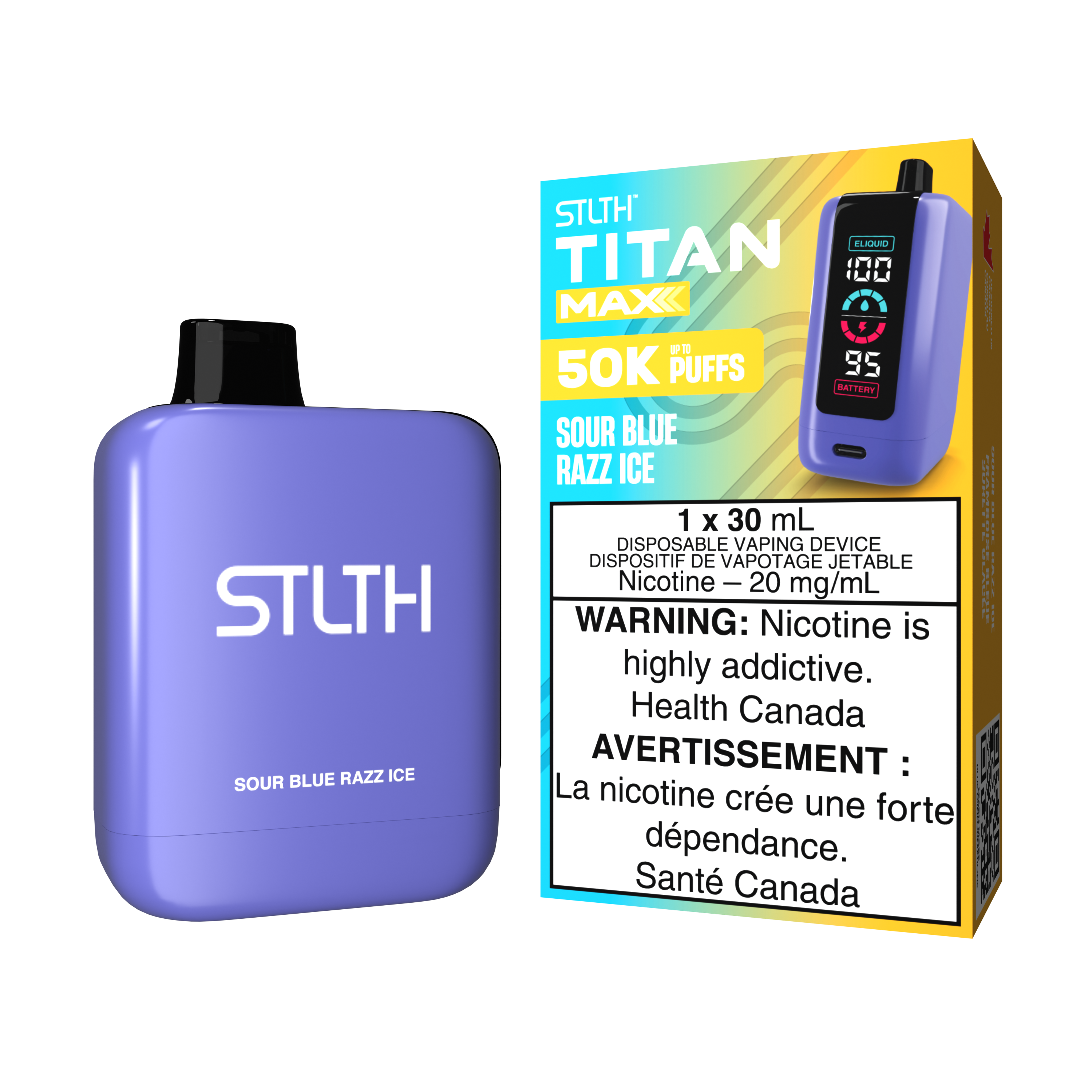 Sour Blue Razz Ice - STLTH TITAN MAX 50K - (4PCS/CTN) [ON]