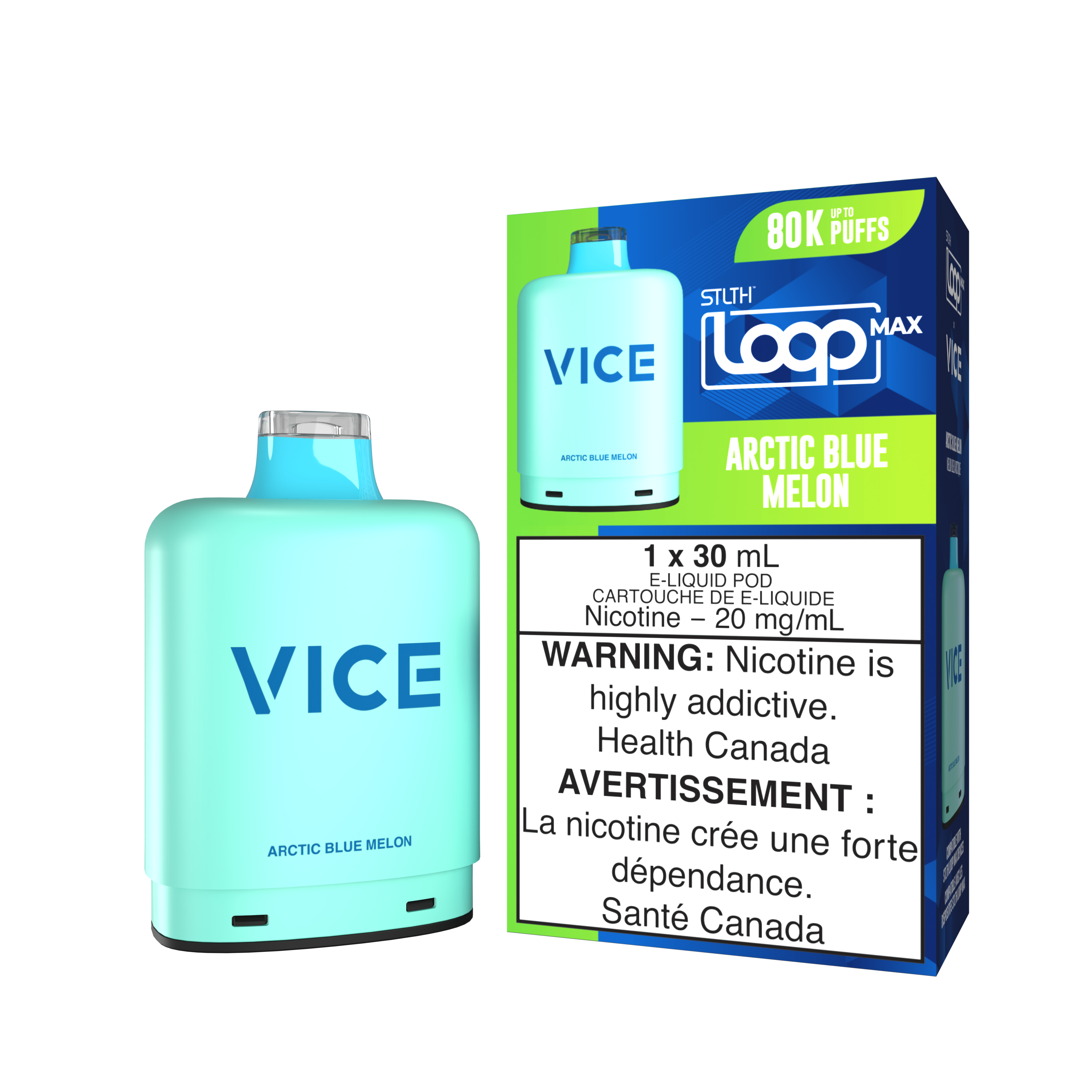 ARCTIC BLUE MELON - STLTH LOOP MAX x VICE - 80K POD PACK (4PCS/CTN) [ON]