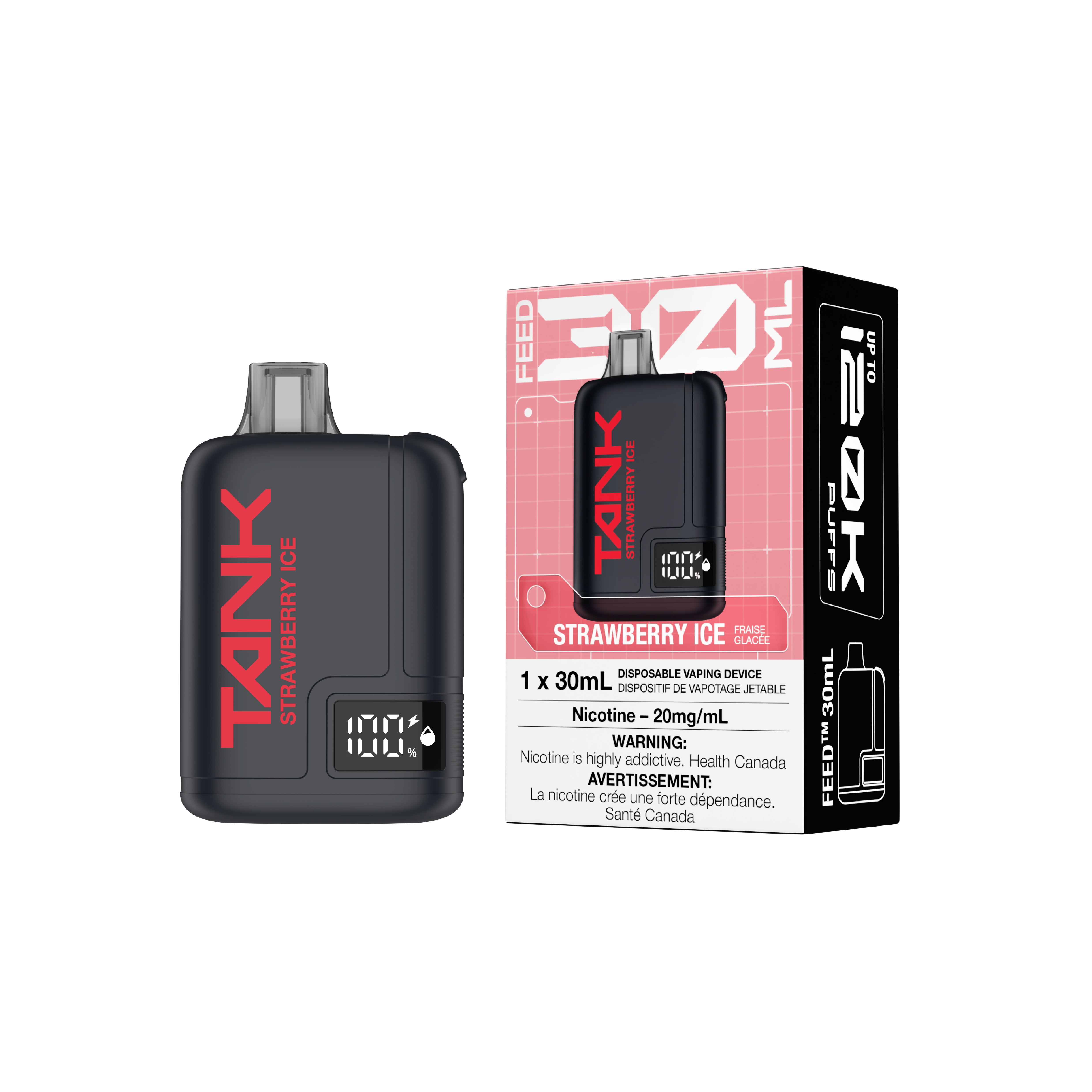 STRAWBERRY ICE - FEED Tank 120K Disposable Vape - 4ct - [ON]