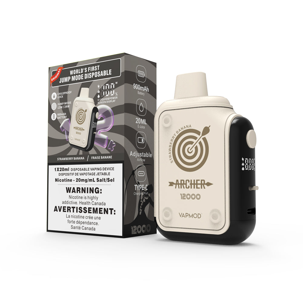 STRAWBERRY BANANA - VAPMOD Archer 12000 Disposable Vape - 5ct