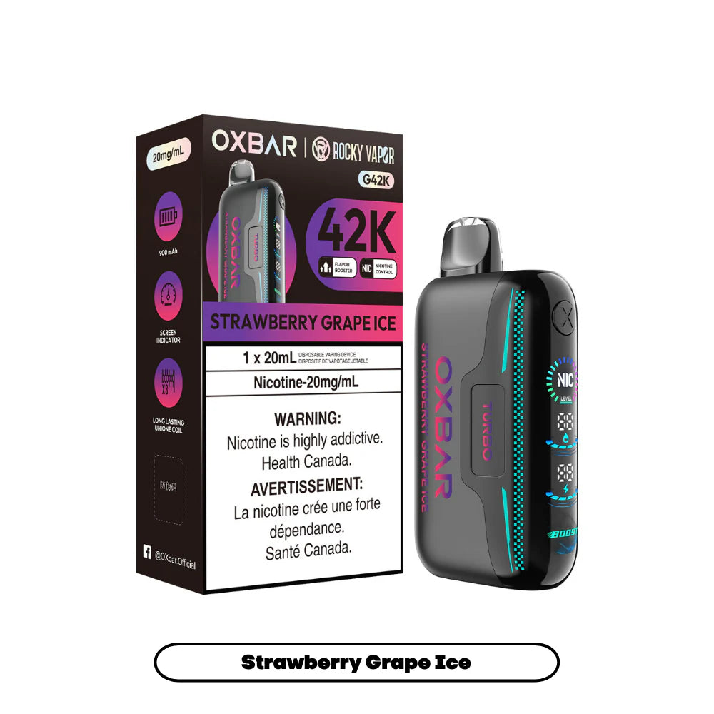 Strawberry Grape Ice - Rocky Vapor OXBAR G42K - 20mg - 4pc/box - [ON]