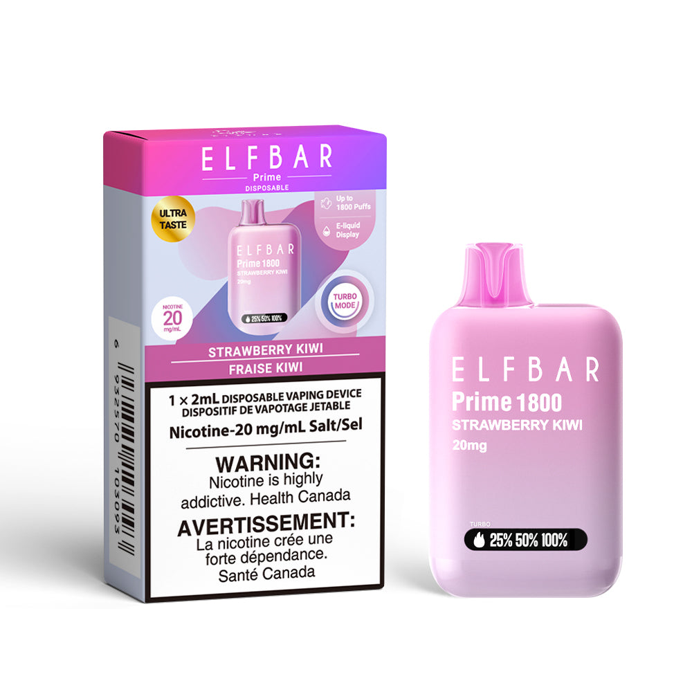 STRAWBERRY KIWI - ELF Bar Prime 1800 Disposable Vape - 5ct [ON]