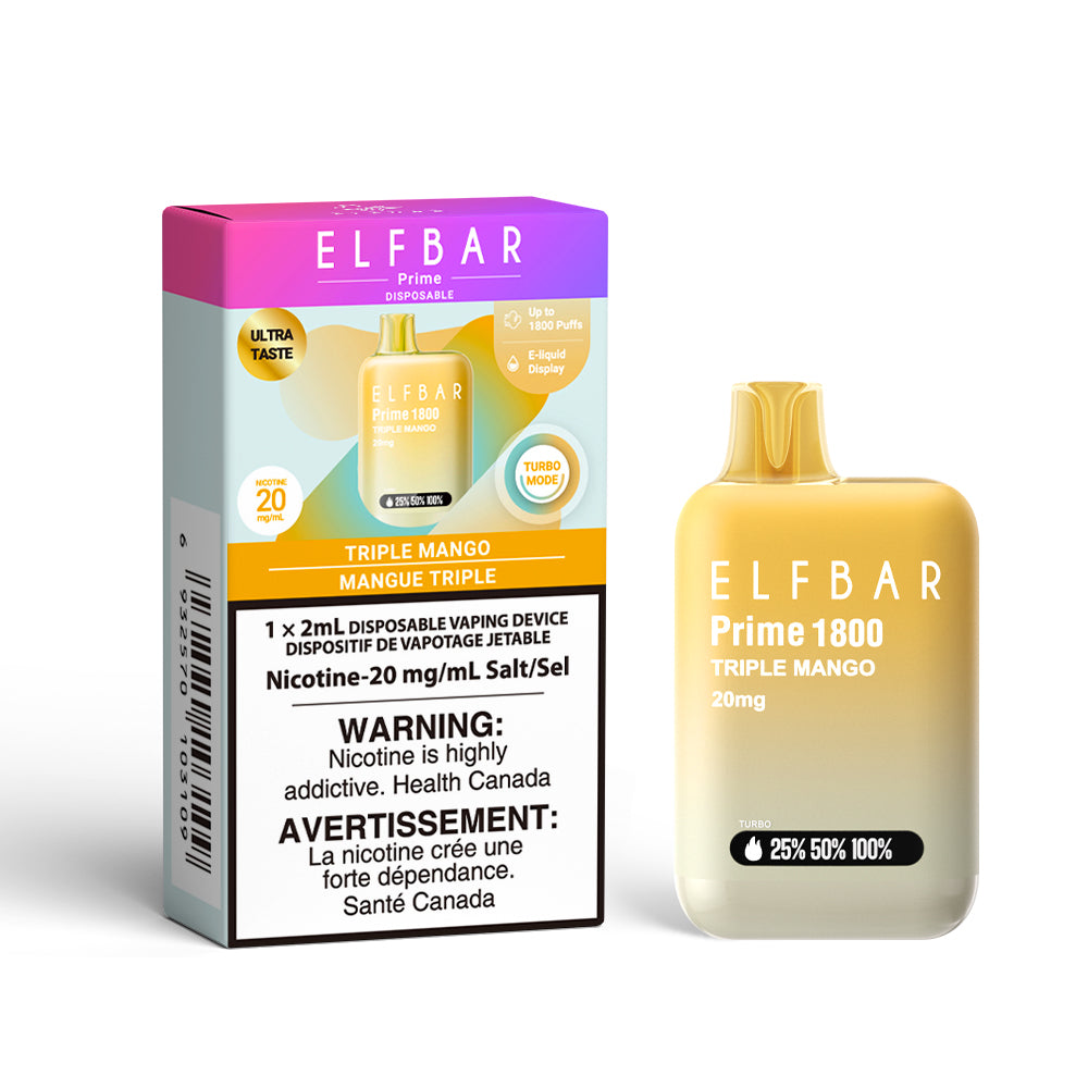 TRIPLE MANGO - ELF Bar Prime 1800 Disposable Vape - 5ct [ON]