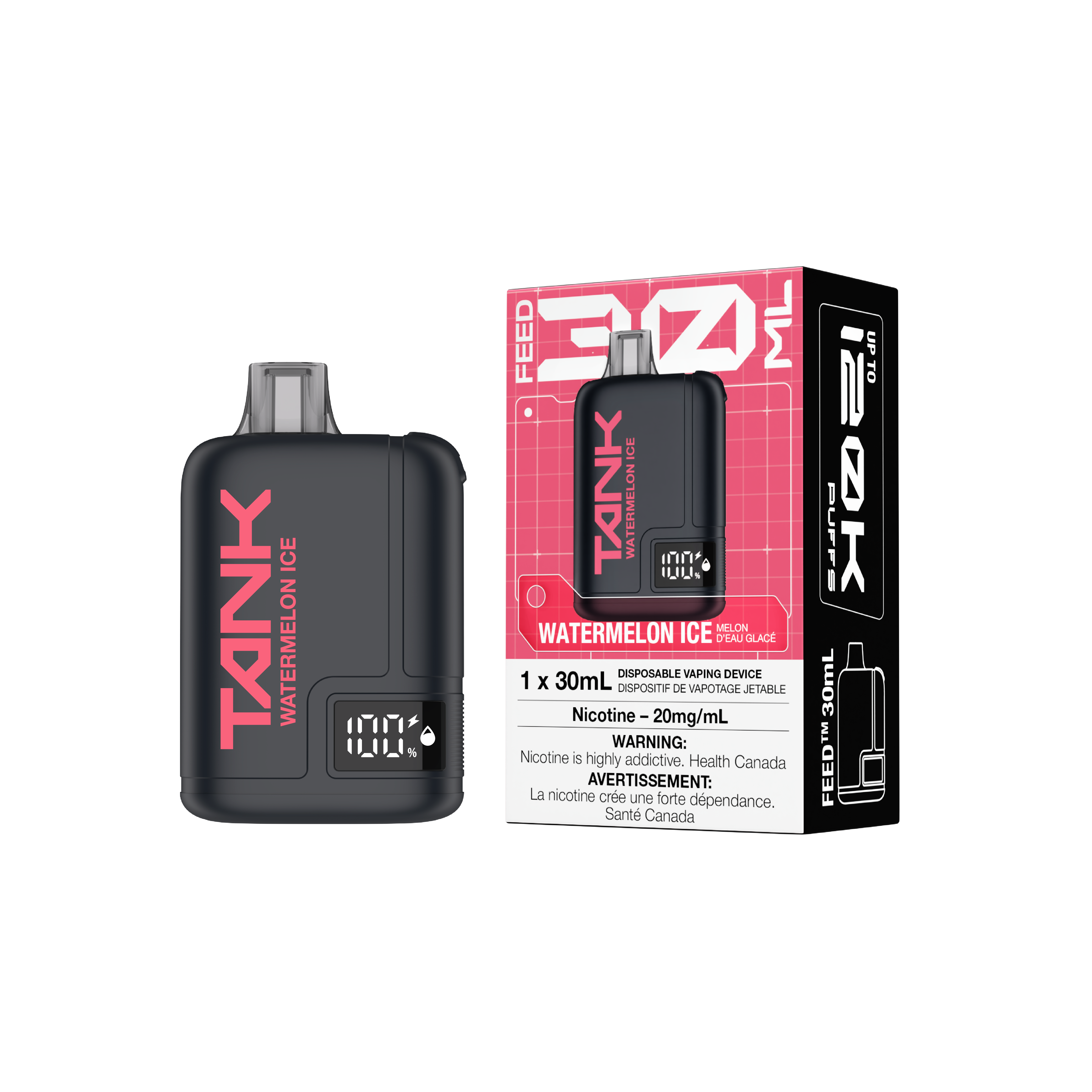 WATERMELON ICE - FEED Tank 120K Disposable Vape - 4ct - [ON]