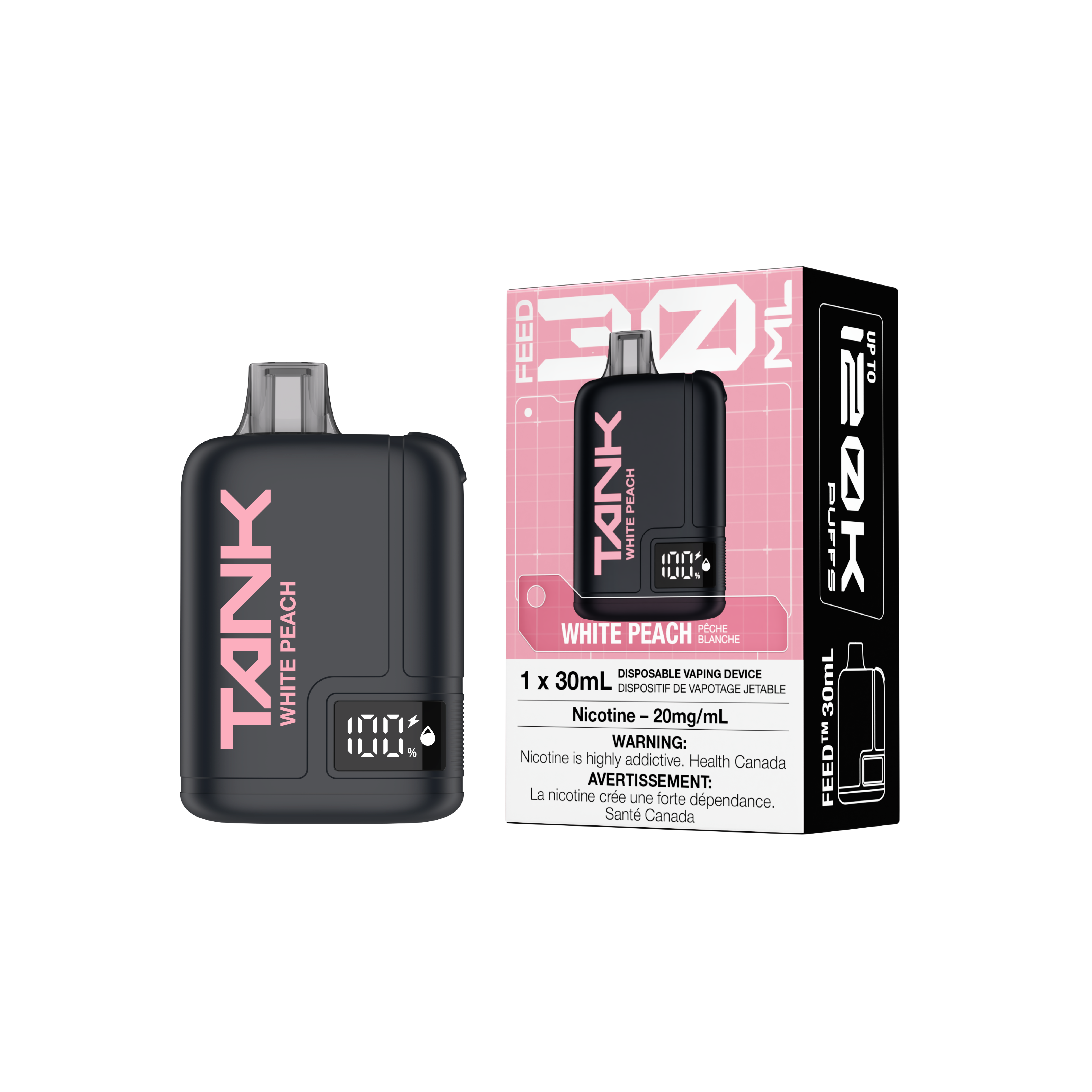 WHITE PEACH - FEED Tank 120K Disposable Vape - 4ct - [ON]