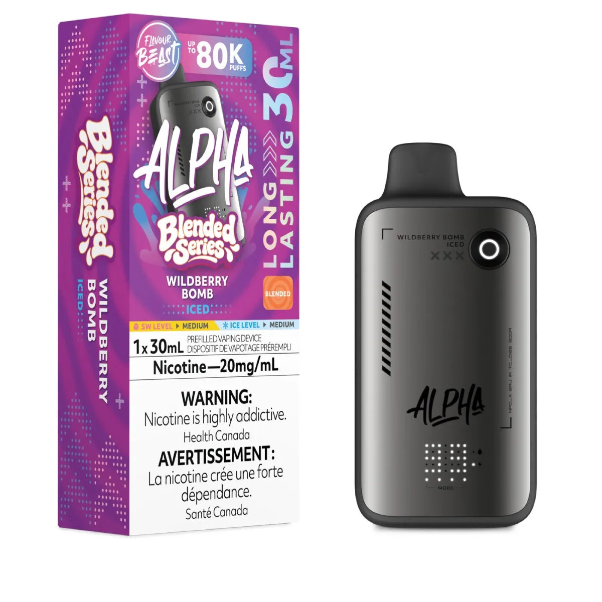 WILDBERRY BOMB ICED - Flavour Beast Alpha 80K - 20MG - 4pc/Carton [ON]