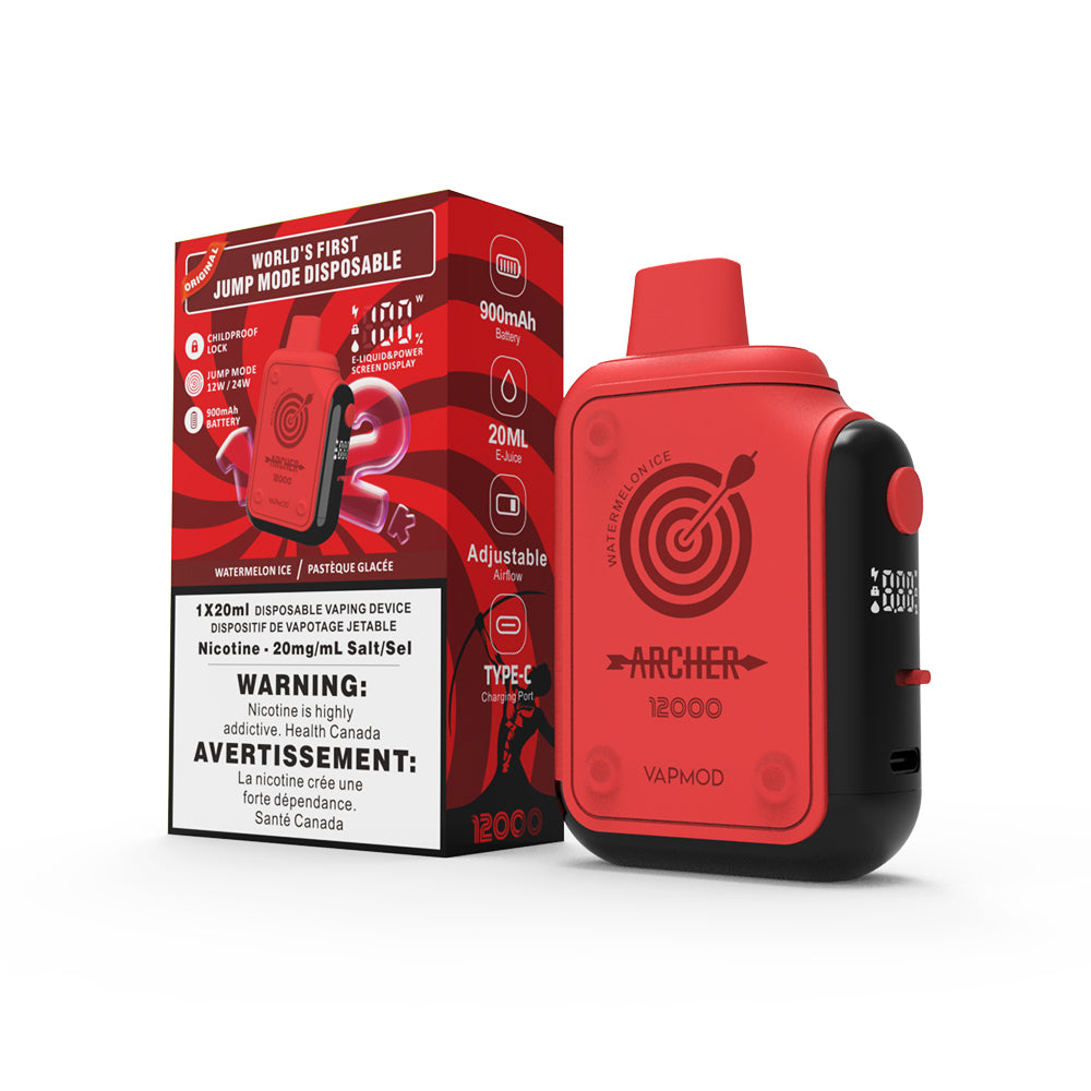 WATERMELON ICE - VAPMOD Archer 12000 Disposable Vape - 5ct