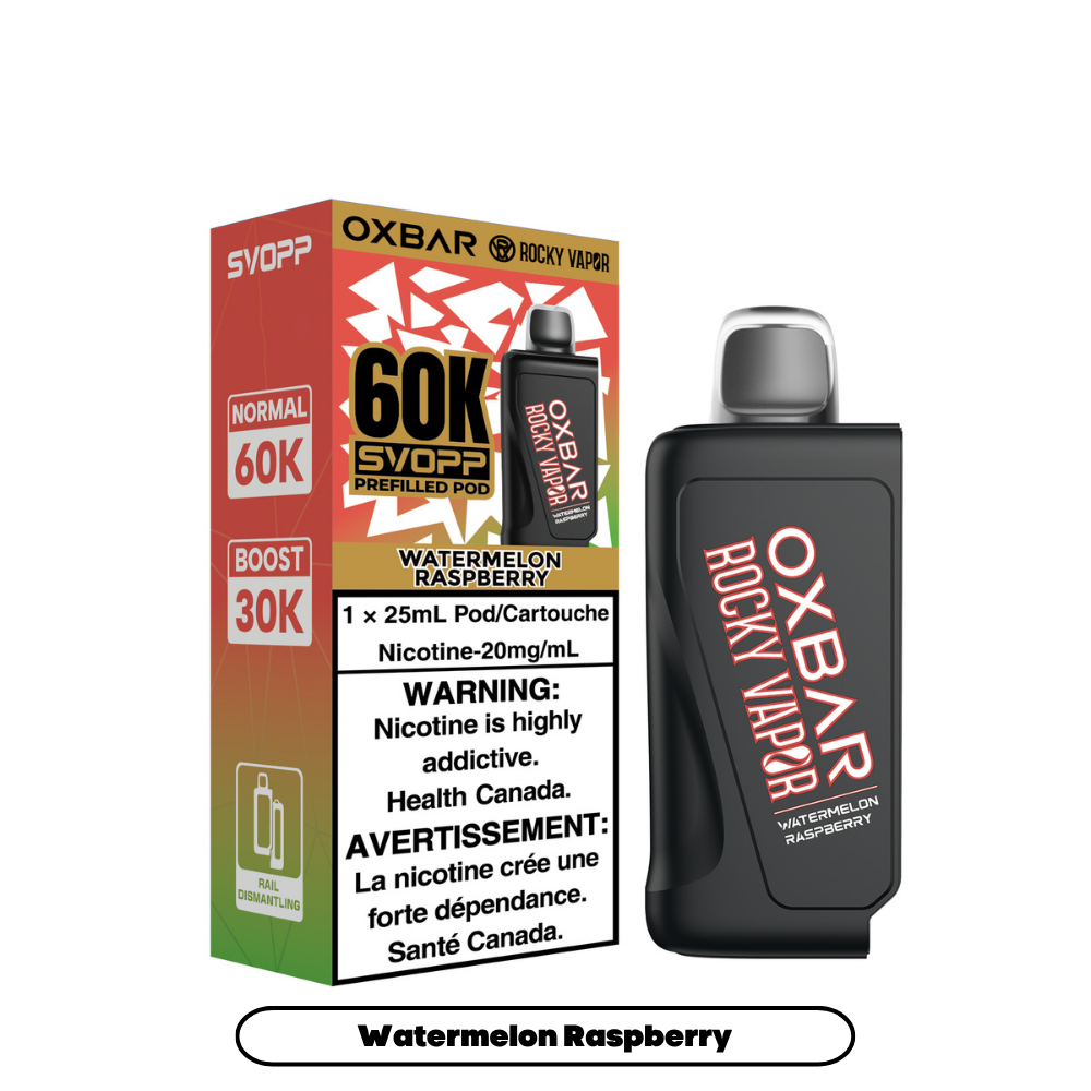 Watermelon Raspberry - SVOPP Rocky Vapor Oxbar 60K - 4/pk [ON]