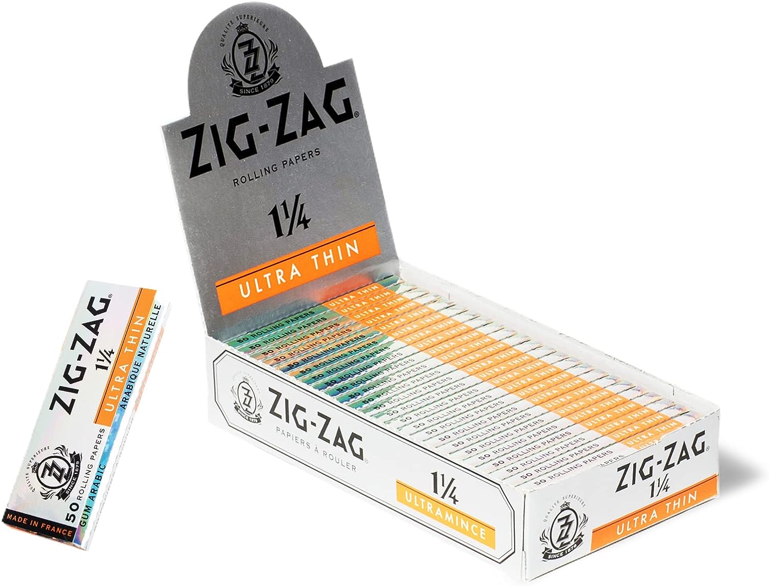 ZIG ZAG 1¼ - SILVER - ULTRA THIN