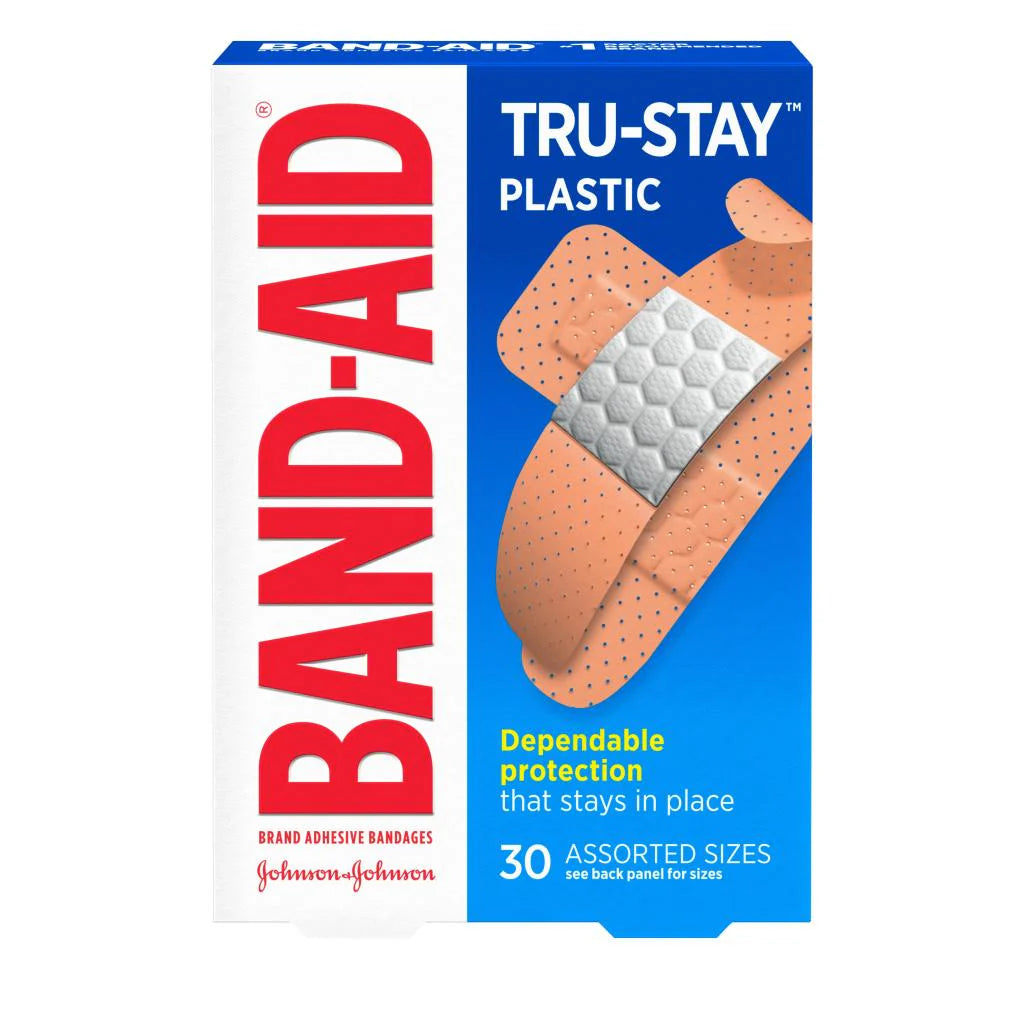 Band Aid - Tru-Stay Plastic - 30 Assorted Sizes - 1ct