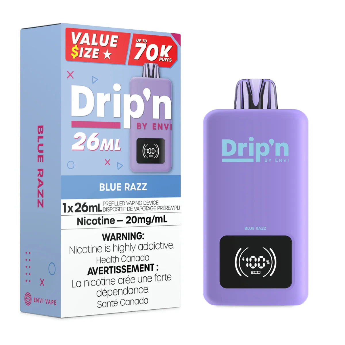 Blue Razz - Drip'n by Envi 26ml Disposable - 5pc/Carton [ON]
