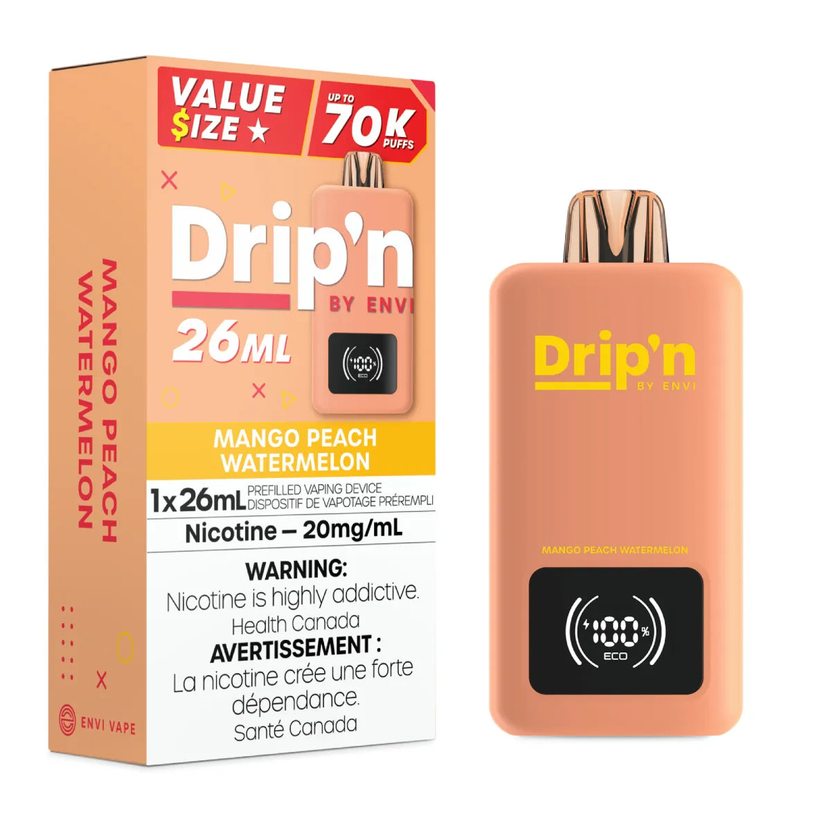 Mango Peach Watermelon - Drip'n by Envi 26ml Disposable - 5pc/Carton [ON]