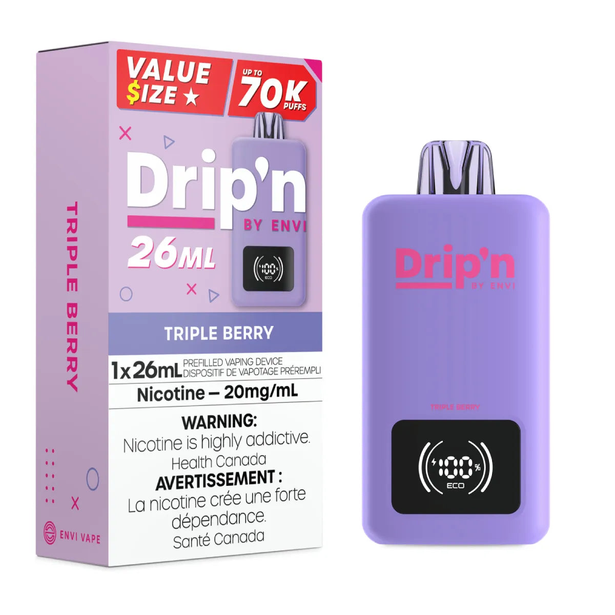 Triple Berry - Drip'n by Envi 26ml Disposable - 5pc/Carton [ON]