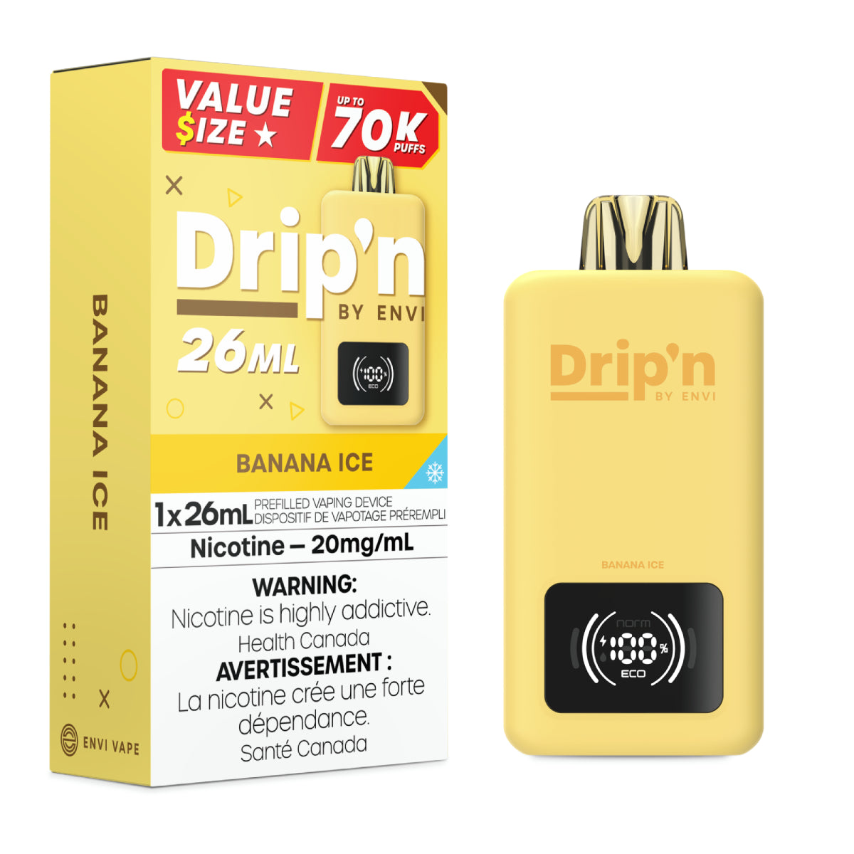 BANANA ICE - Drip'n by Envi 26ml Disposable - 5pc/Carton [ON]