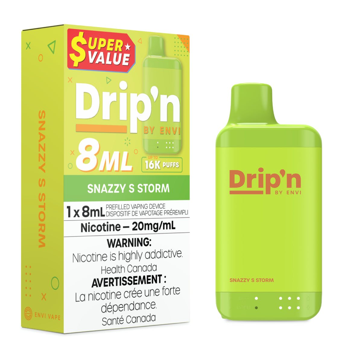 Snazzy S Storm - Drip'n by Envi 8mL - 16K Disposable - 5/PK [ON]