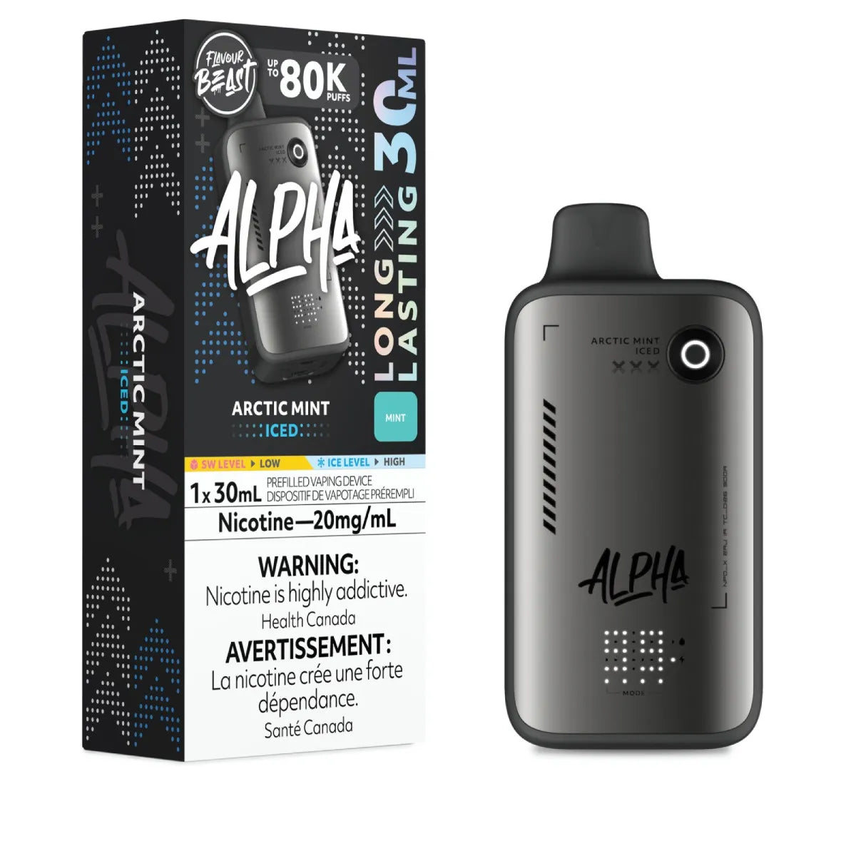 ARCTIC MINT ICED - Flavour Beast Alpha 80K - 20MG - 4pc/Carton [ON]