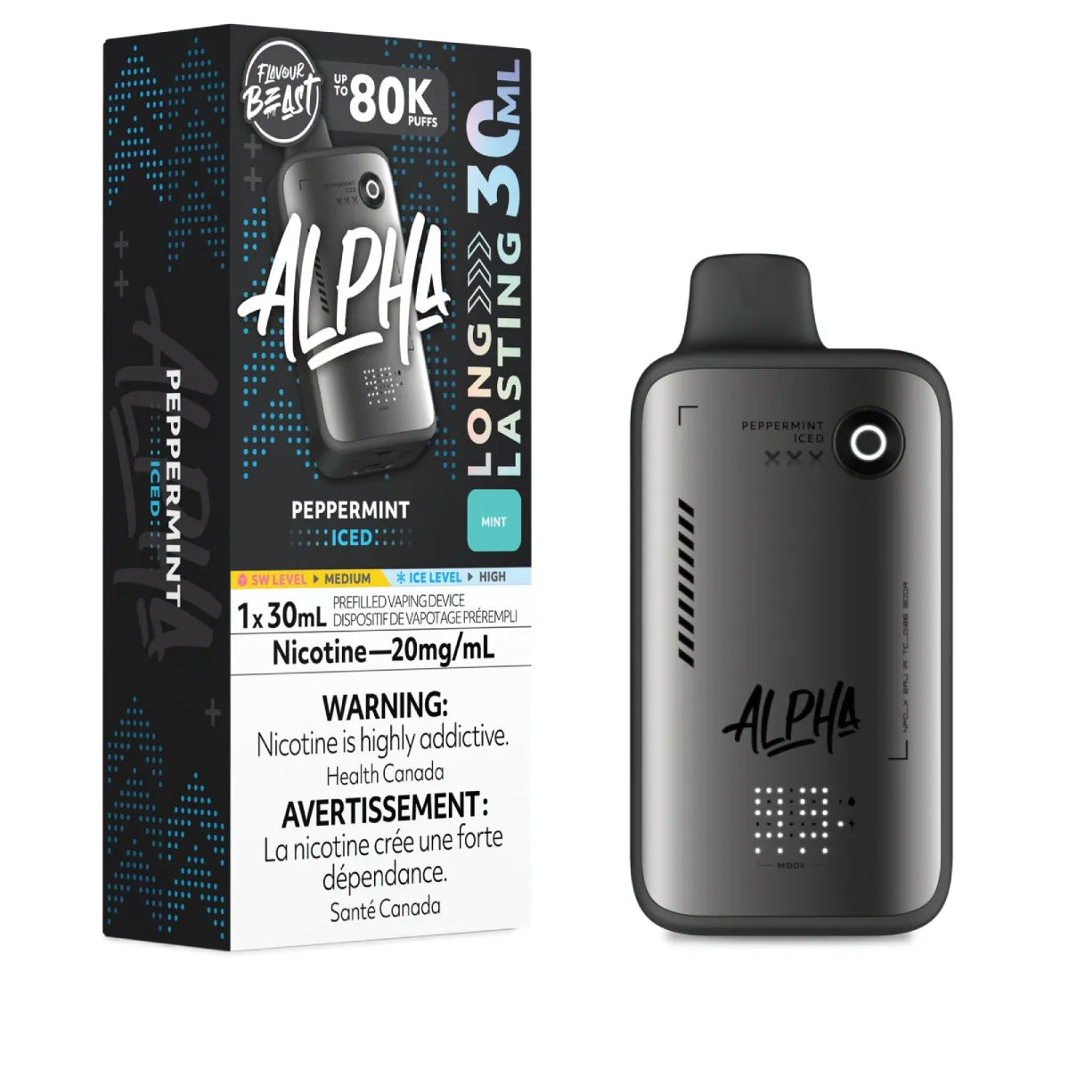 PEPPERMINT ICED - Flavour Beast Alpha 80K - 20MG - 4pc/Carton [ON]