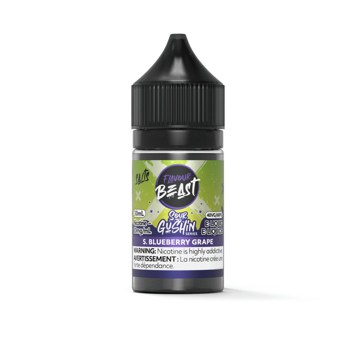 SOUR GUSHIN S. BLUEBERRY GRAPE - Flavour Beast E-Liquid - 30ml - [ON]